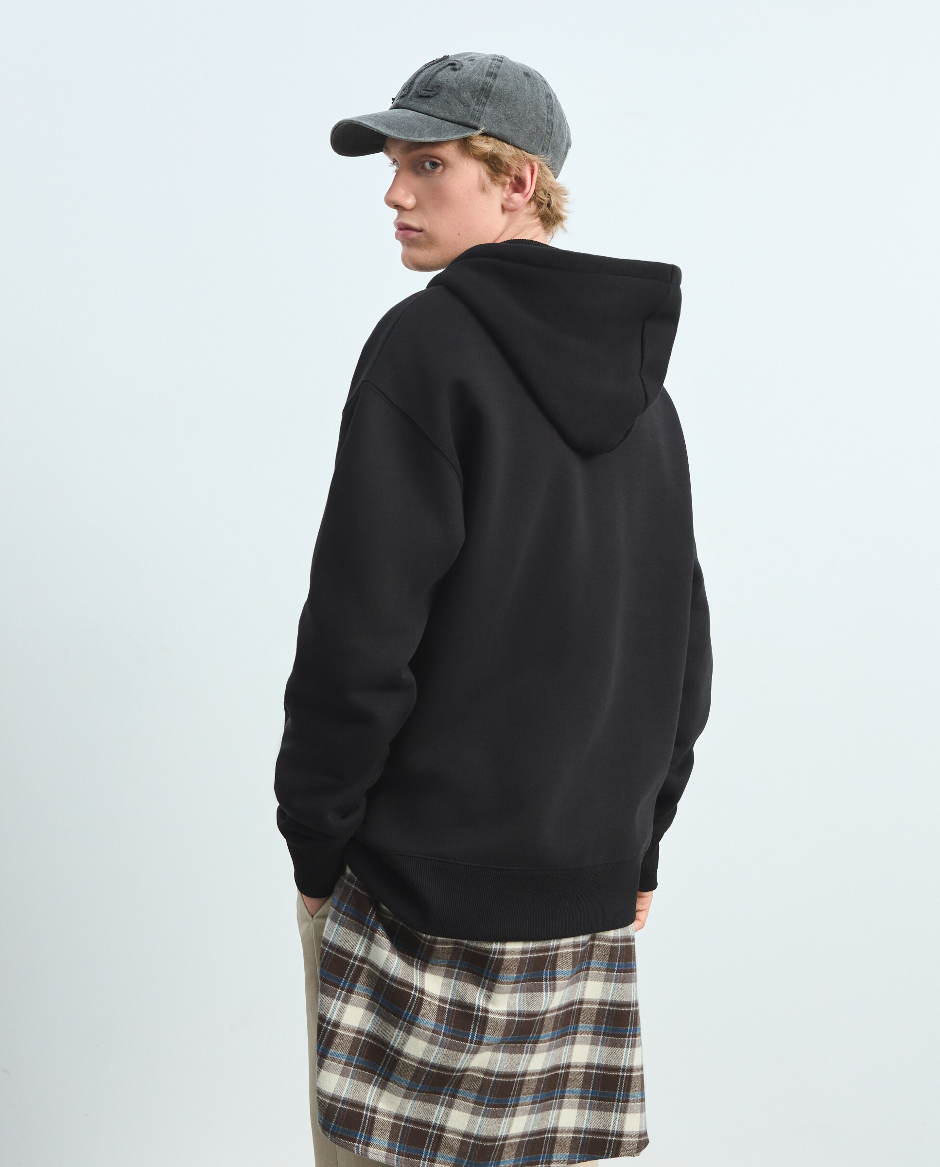 Sudadera abierta de hombre con capucha y cierre de cremallera - Green Coast - Negro Negro-3