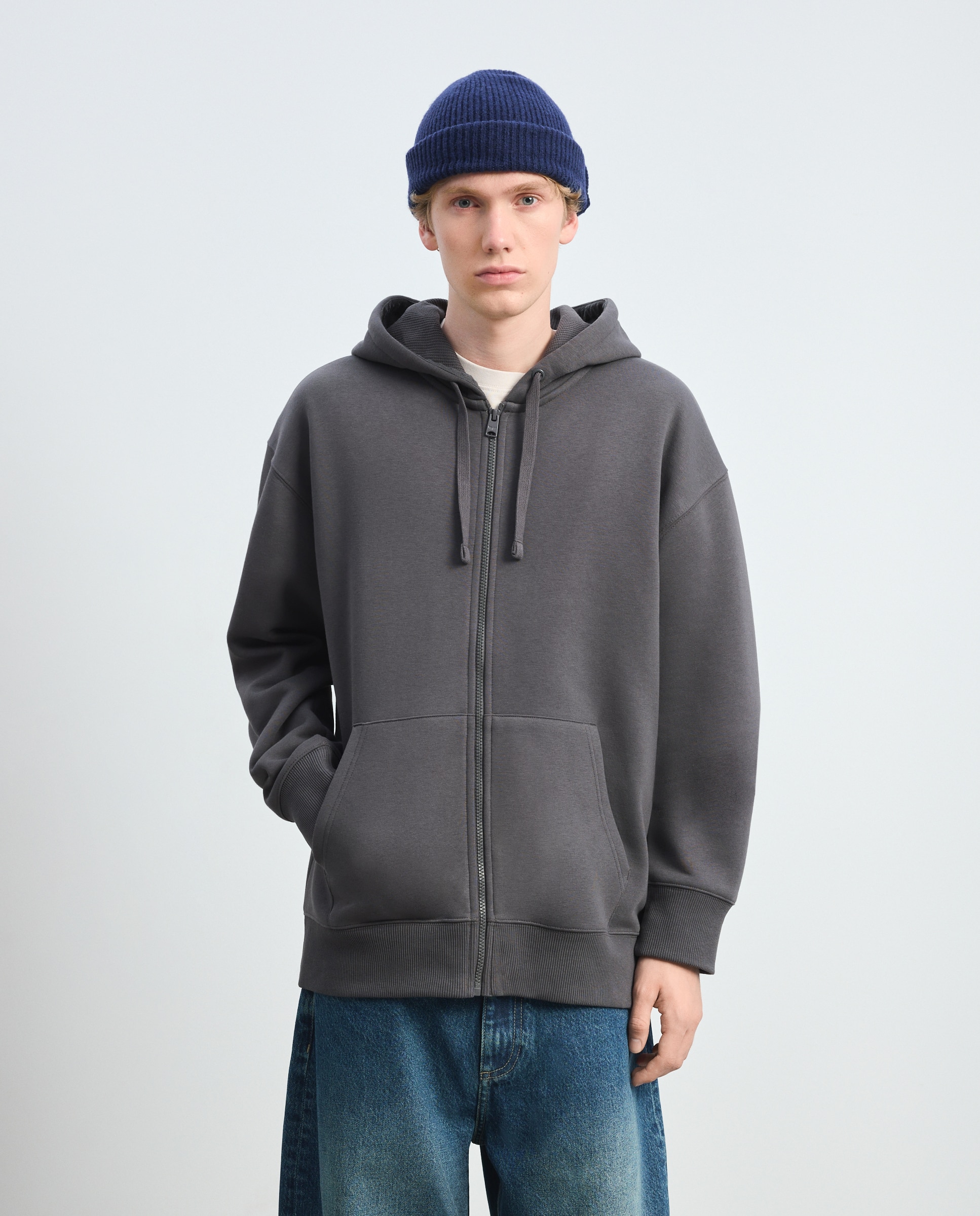 Imagem 0 de Sweatshirt Aberta com Capuz e Fecho de Correr