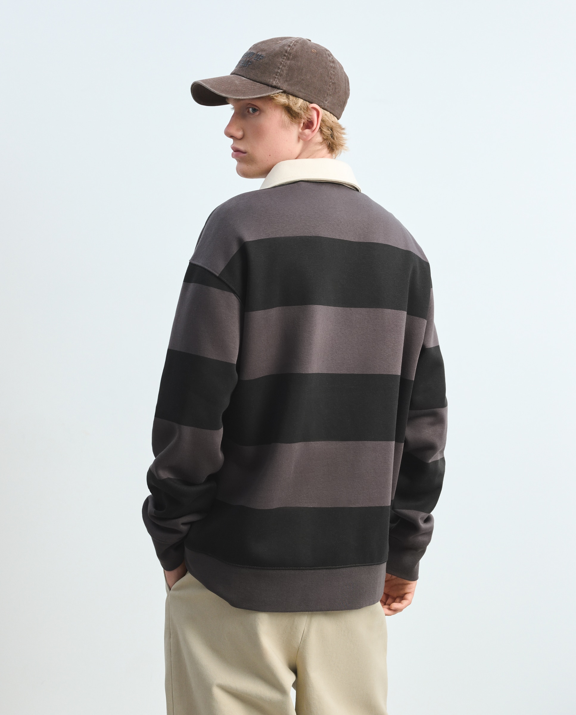 Sudaderas tipo polo de hombre de manga larga tipo sudadera - Green Coast - Negro Negro-3