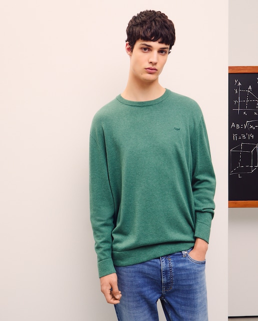 Imagem 0 de Camisola de Malha Lisa Básica com Decote Redondo