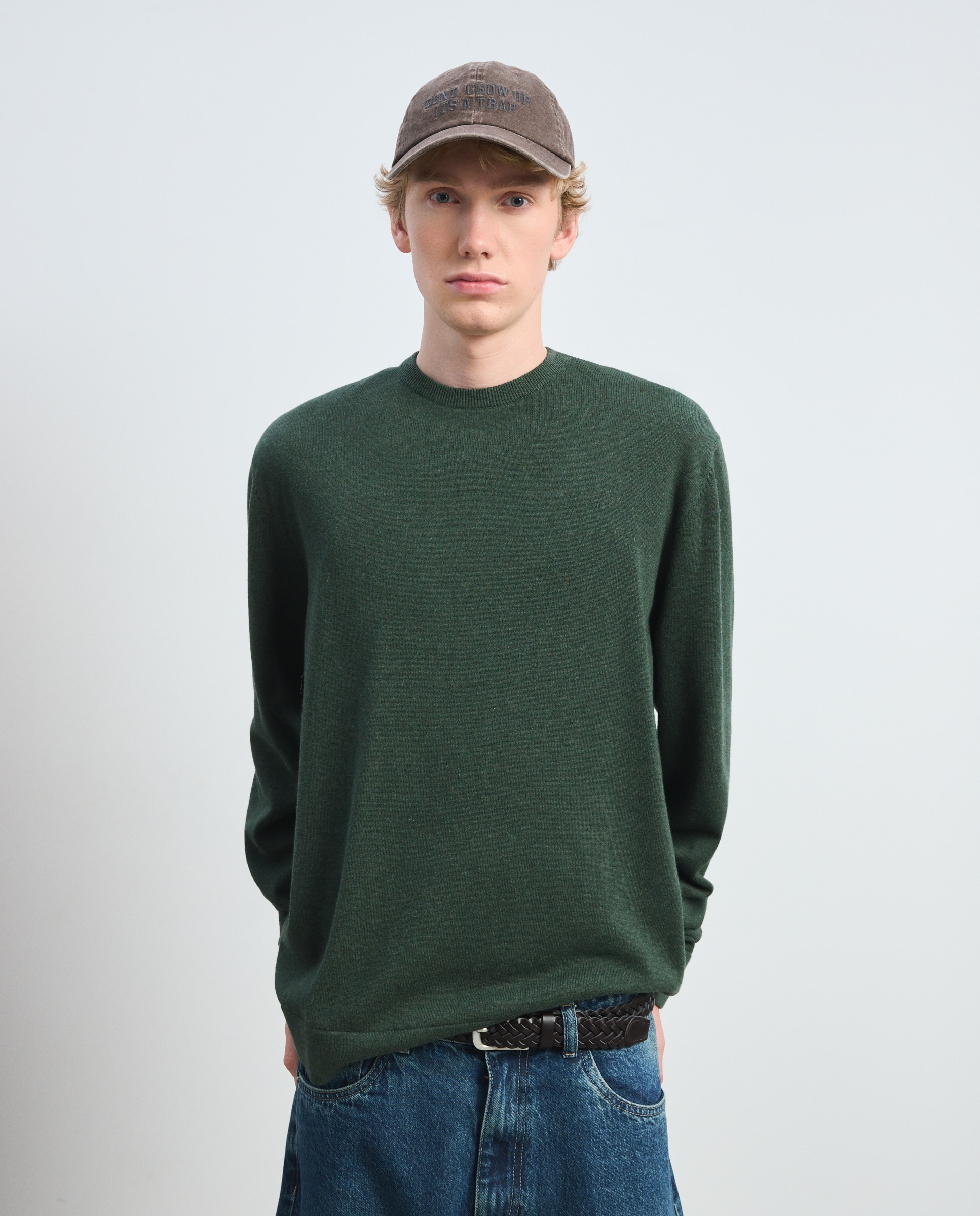 Jersey liso básico cuello redondo - Green Coast - 530 Verde oscuro 530 Verde oscuro-2