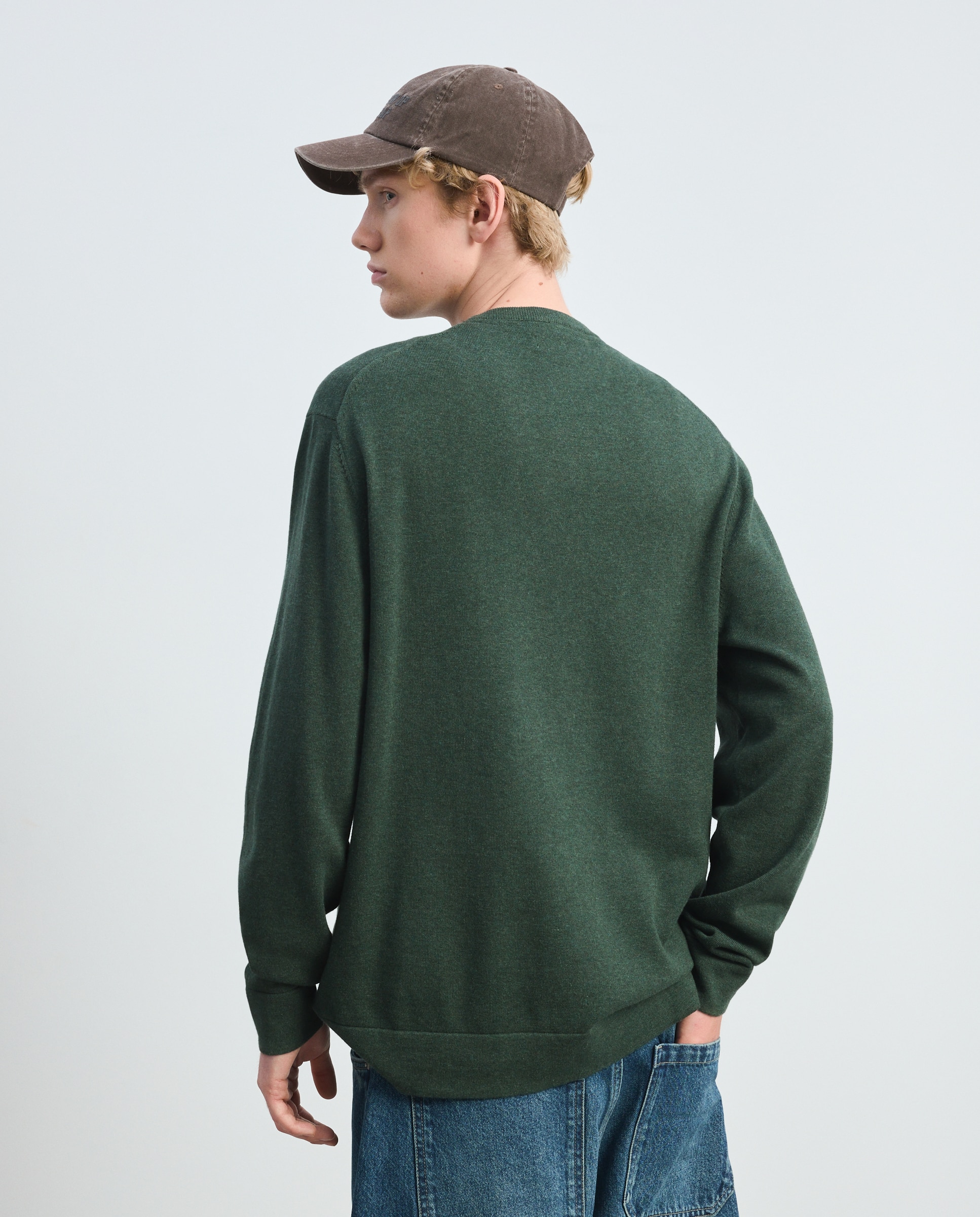 Jersey liso básico cuello redondo - Green Coast - 530 Verde oscuro 530 Verde oscuro-3