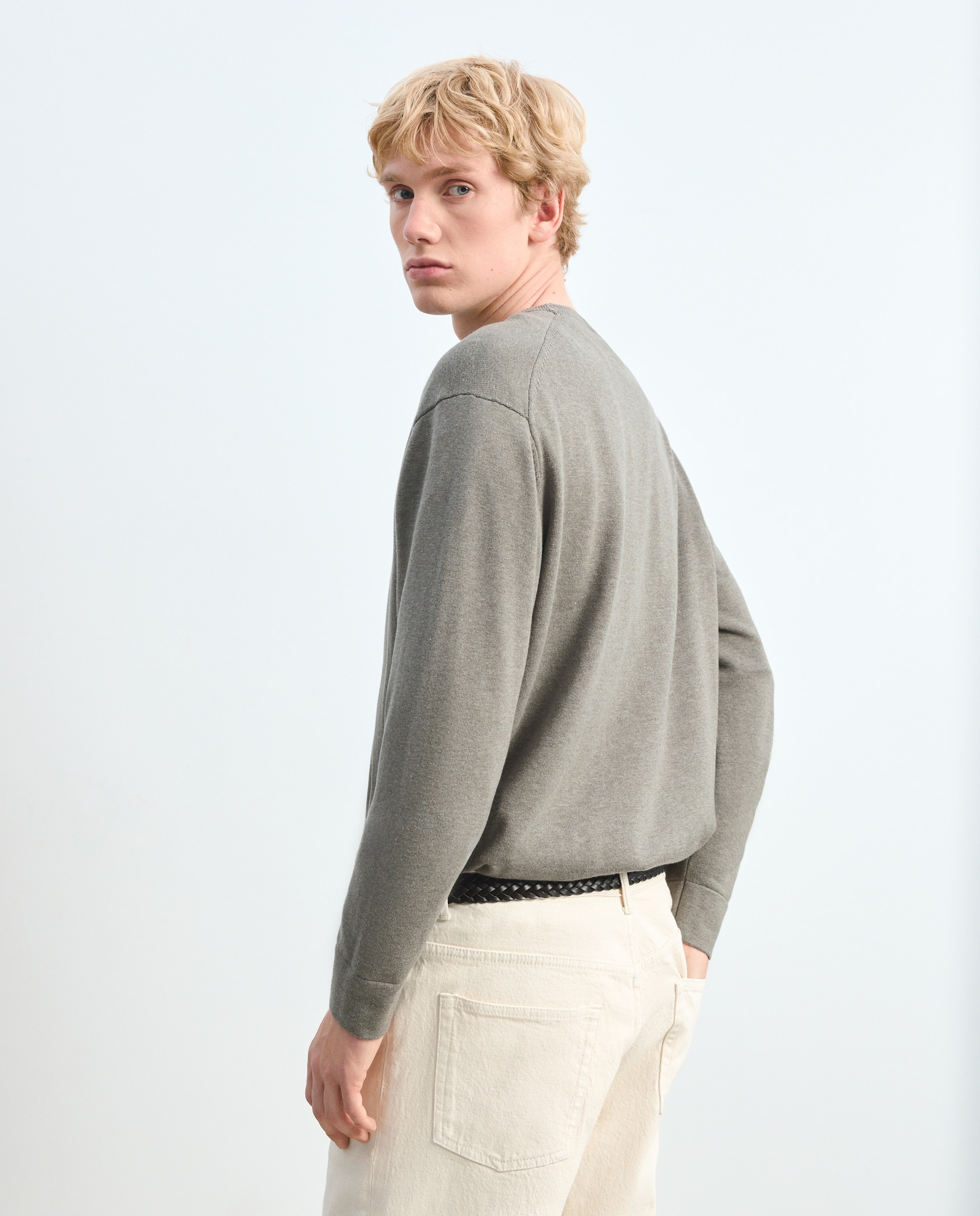 Jersey liso básico cuello redondo - Green Coast - 510 Verde claro 510 Verde claro-3