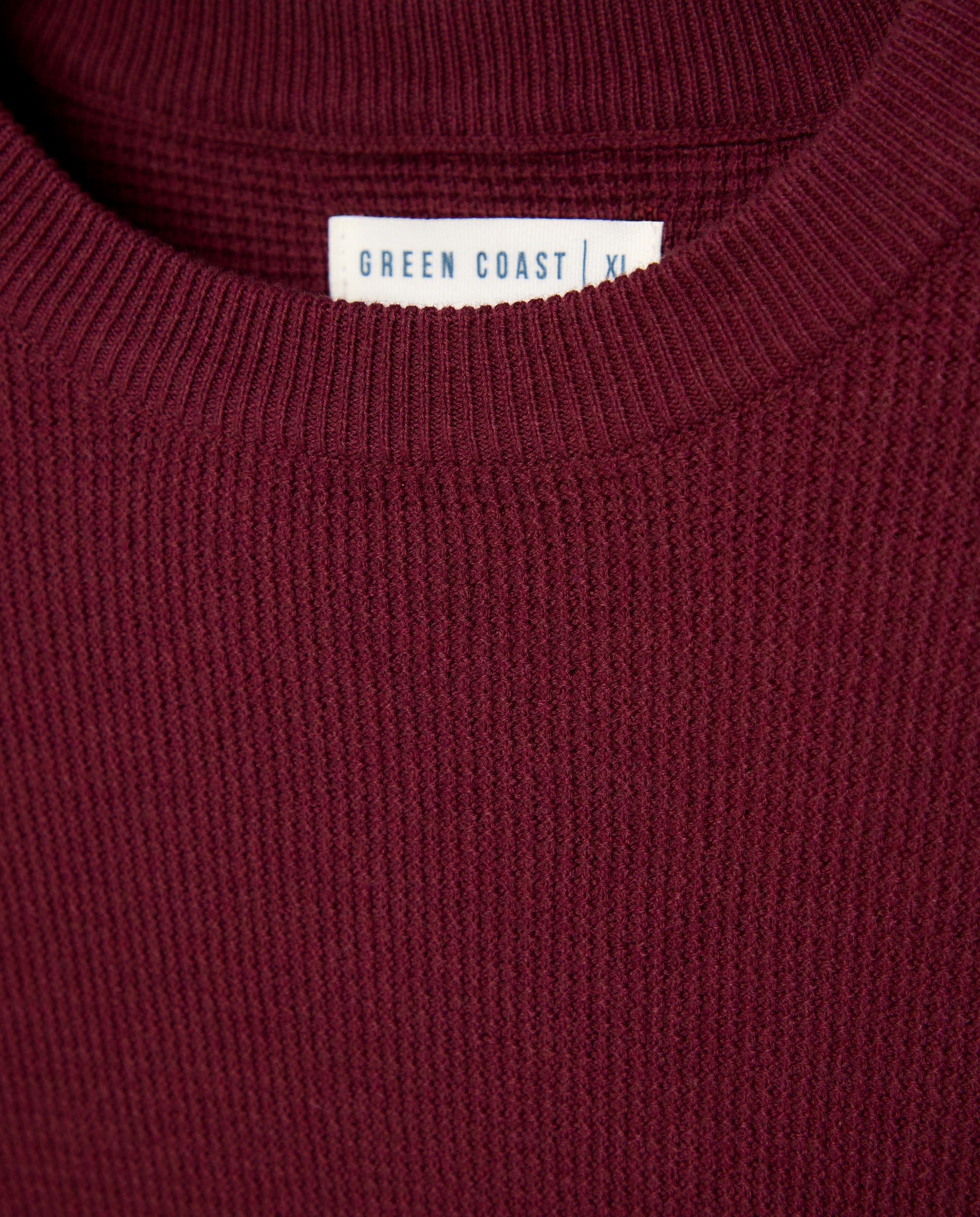 Jersey de hombre con estructura y cuello redondo - Green Coast - Burdeos Burdeos-5