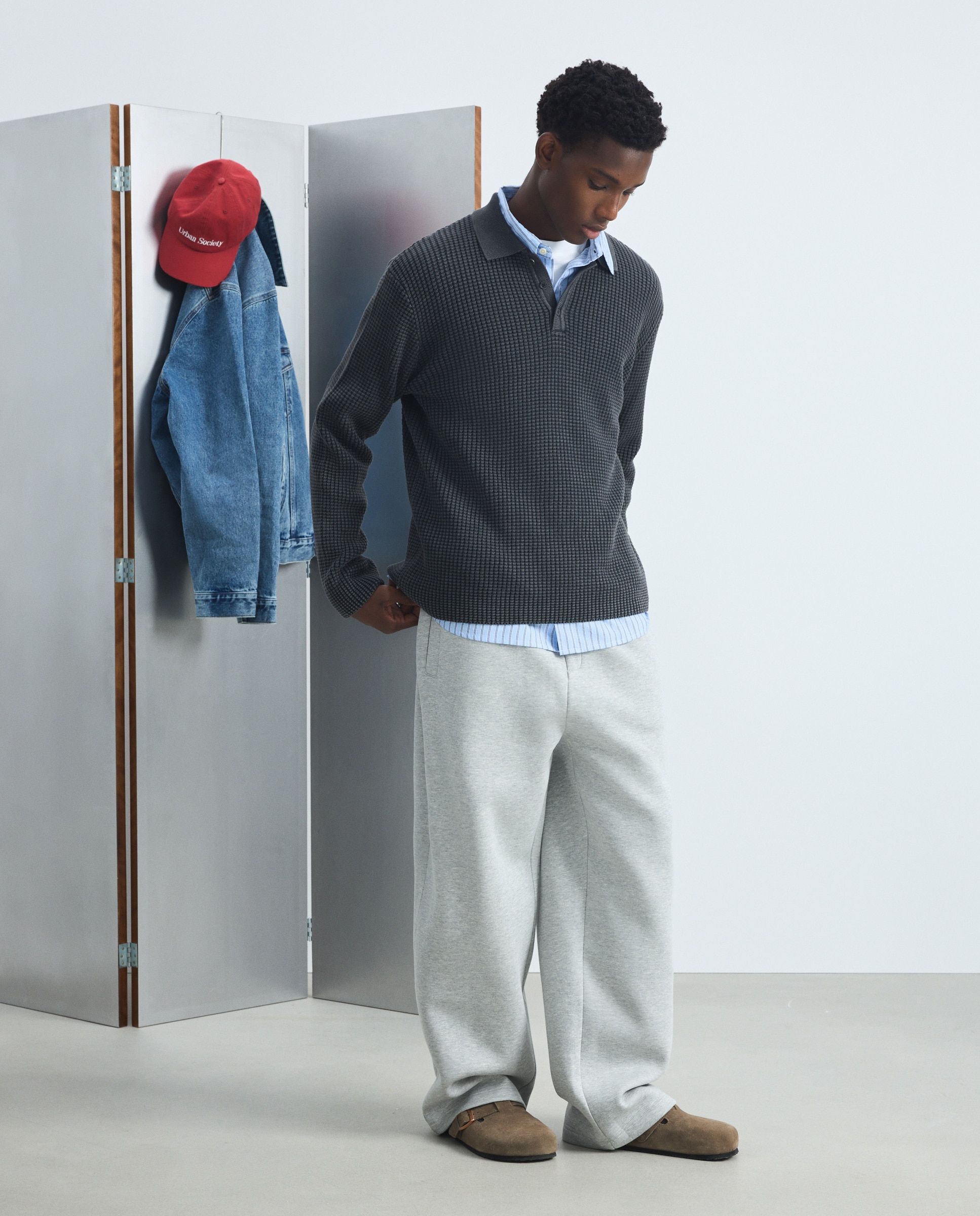 Imagem 0 de Camisola de Malha com Colarinho de Polo Garment Dye