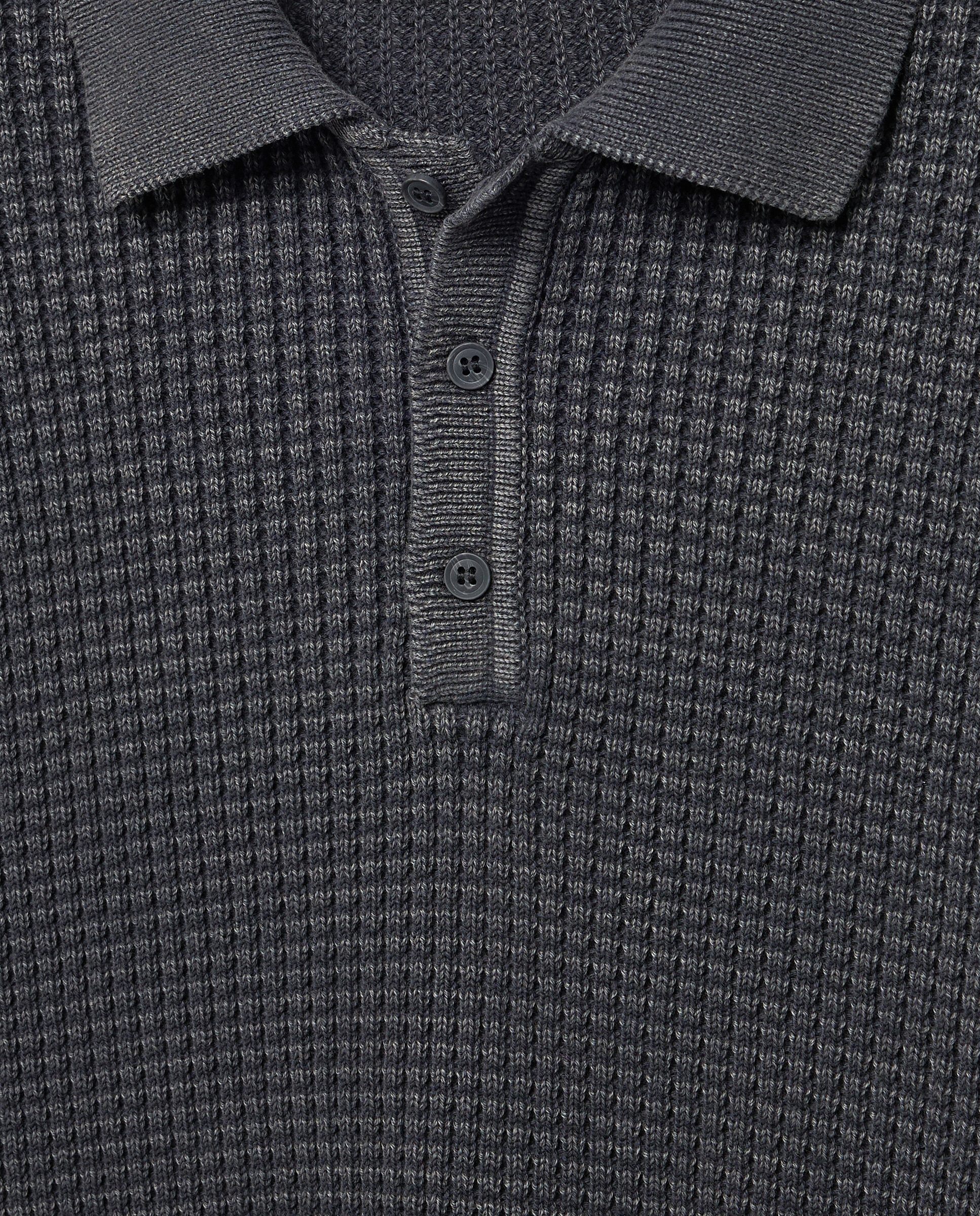 Camisola de Malha com Colarinho de Polo Garment Dye 830 Antracite-5