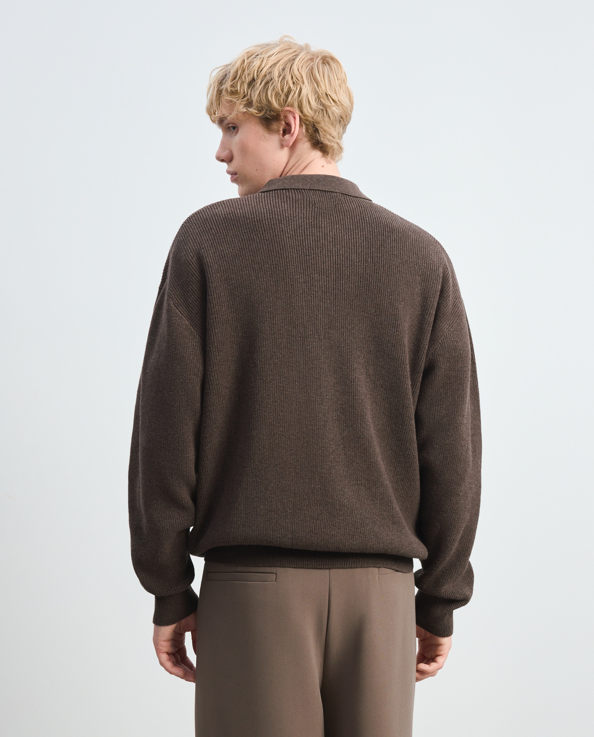 Imagen 3 de Jersey de hombre cuello de polo liso - Green Coast - Marrón Marrón