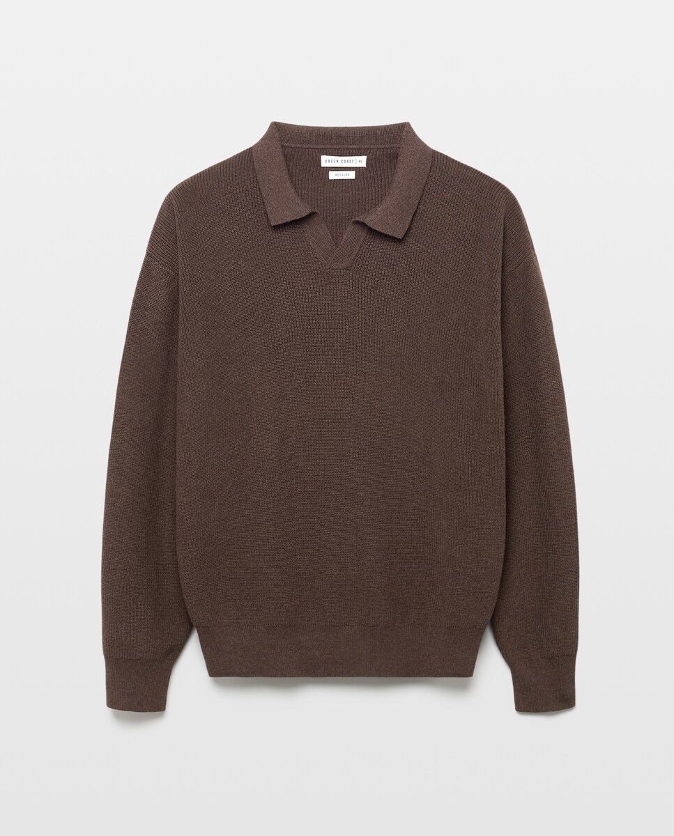 Imagen 1 de Jersey de hombre cuello de polo liso Visón claro