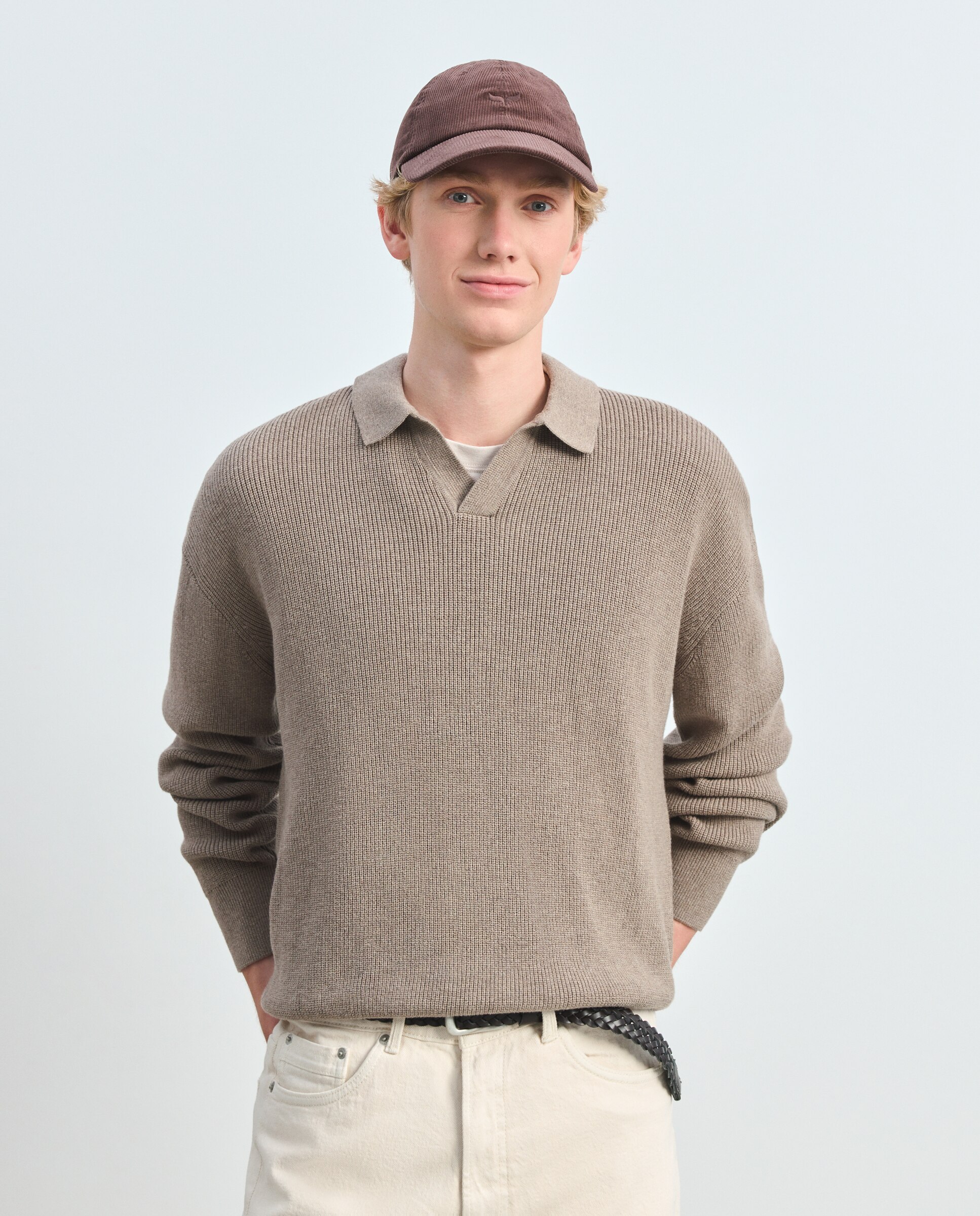 Imagen 2 de Jersey de hombre cuello de polo liso - Green Coast - Visón claro Visón claro