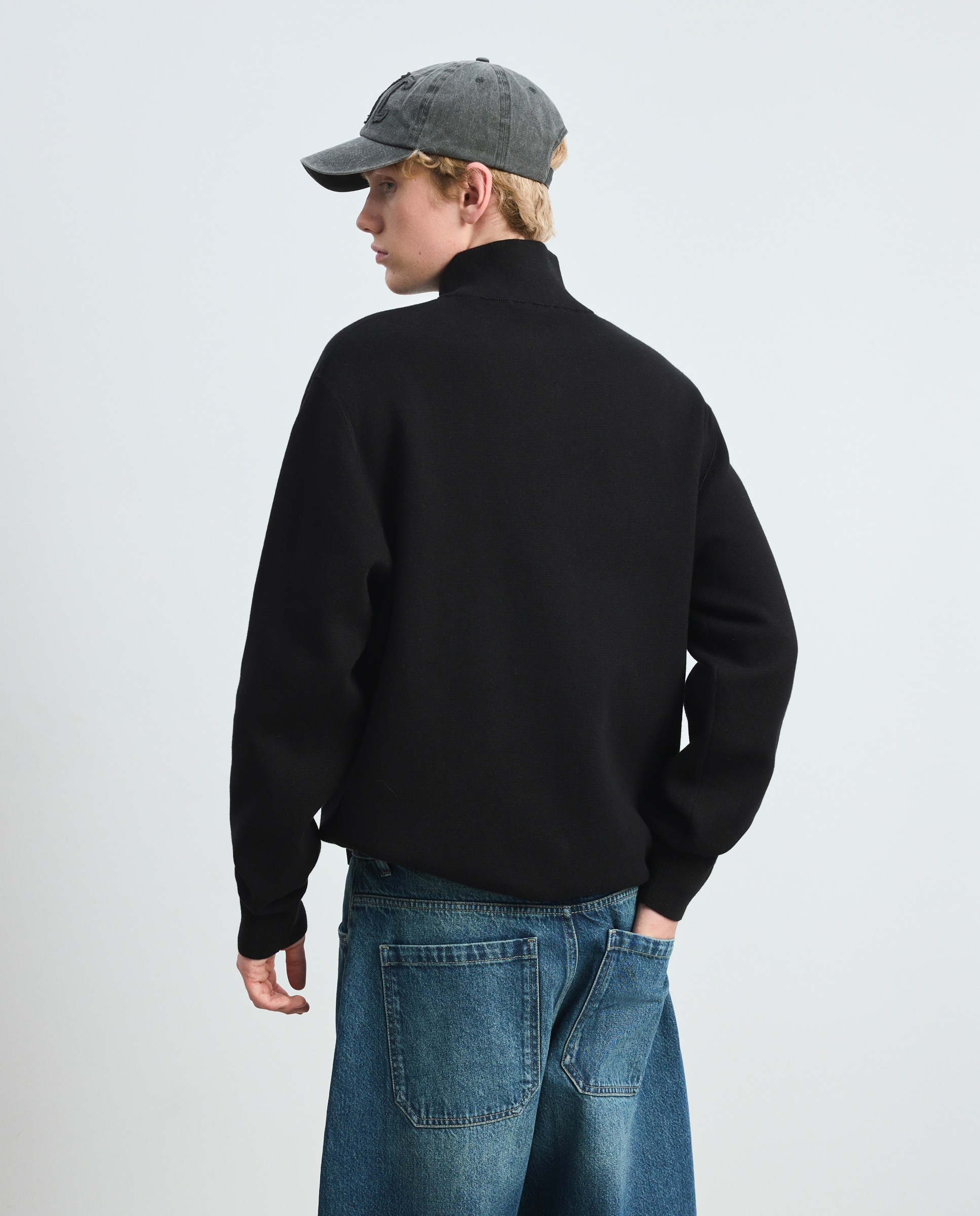 Jersey fantasía cuello cremallera - Green Coast - Negro Negro-3