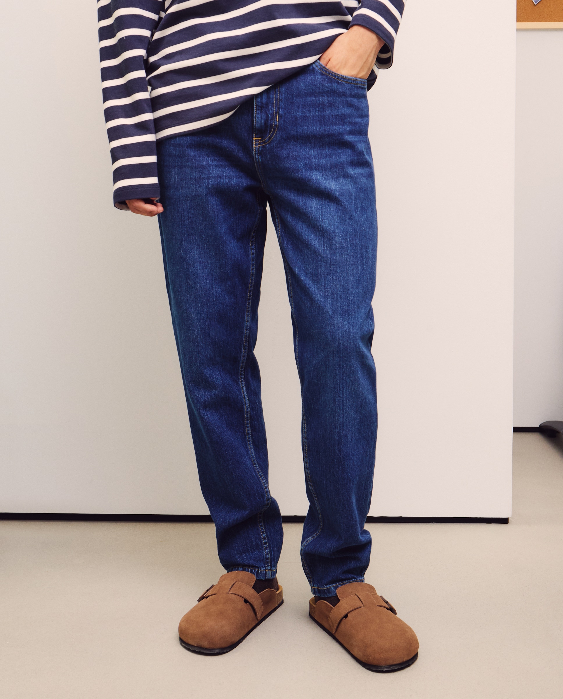 Jeans Tapered Fit Azul-escuro-2