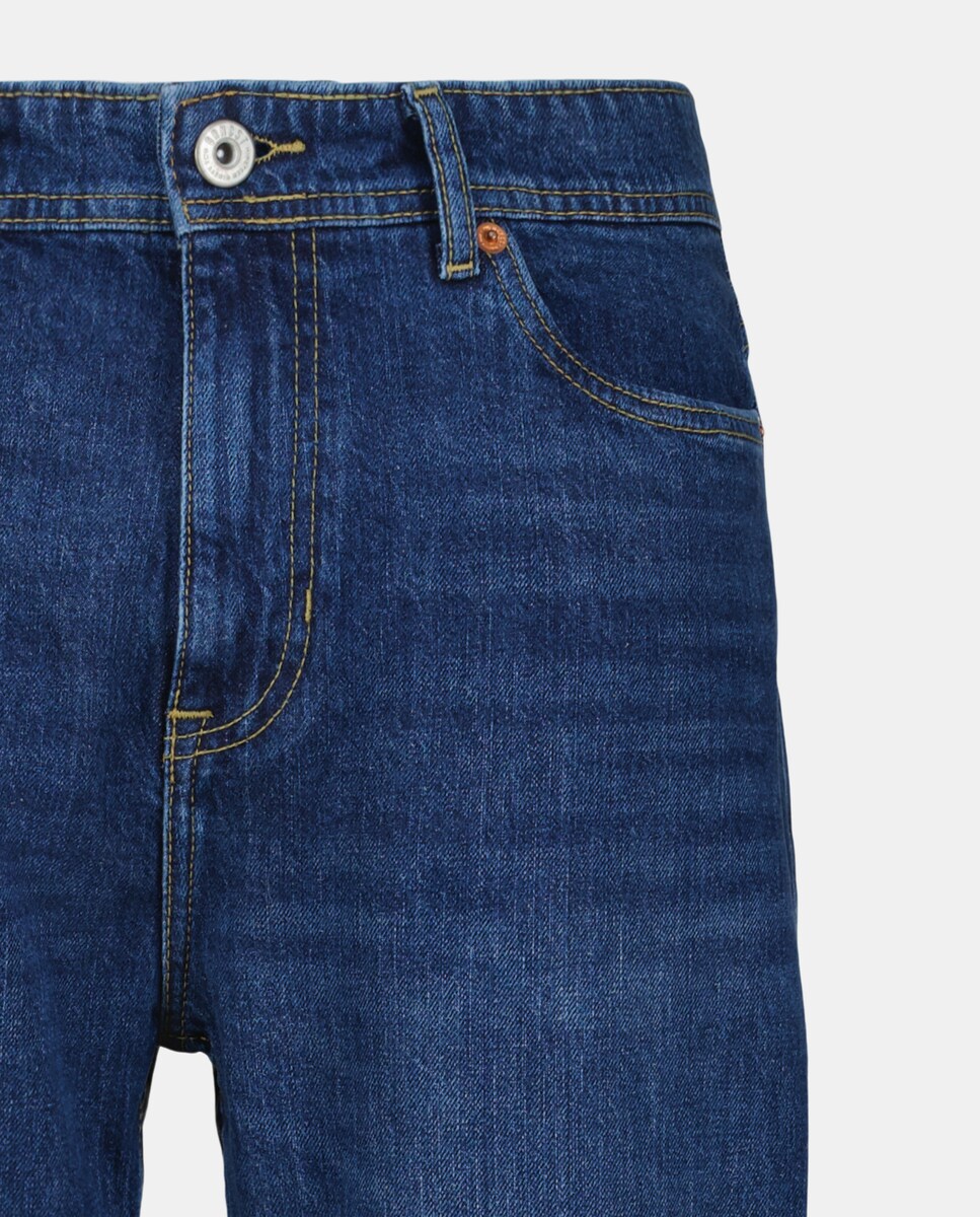 Jeans Tapered Fit Azul-escuro-5