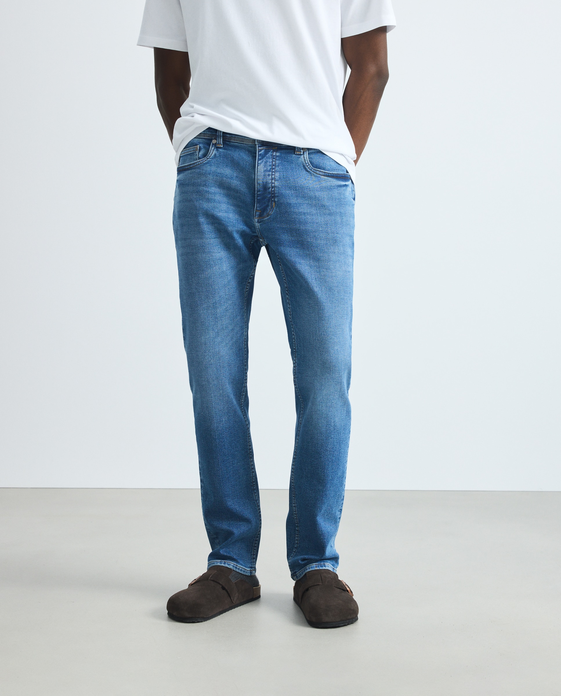 Pantalón vaquero slim de hombre - Green Coast - Azul pálido Azul pálido-2