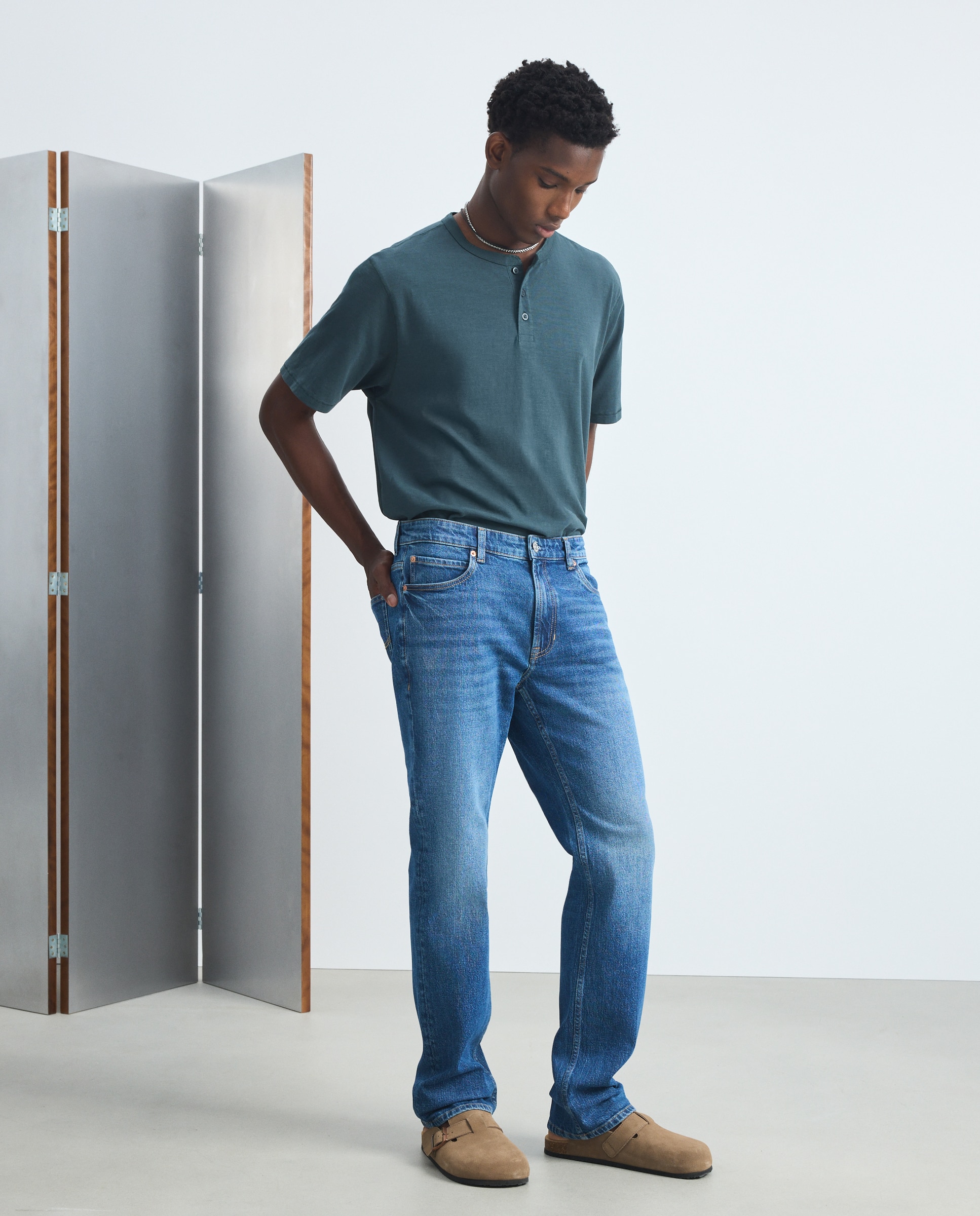Imagen 1 de Pantalón vaquero regular de hombre. - Green Coast - Azul pálido Azul pálido