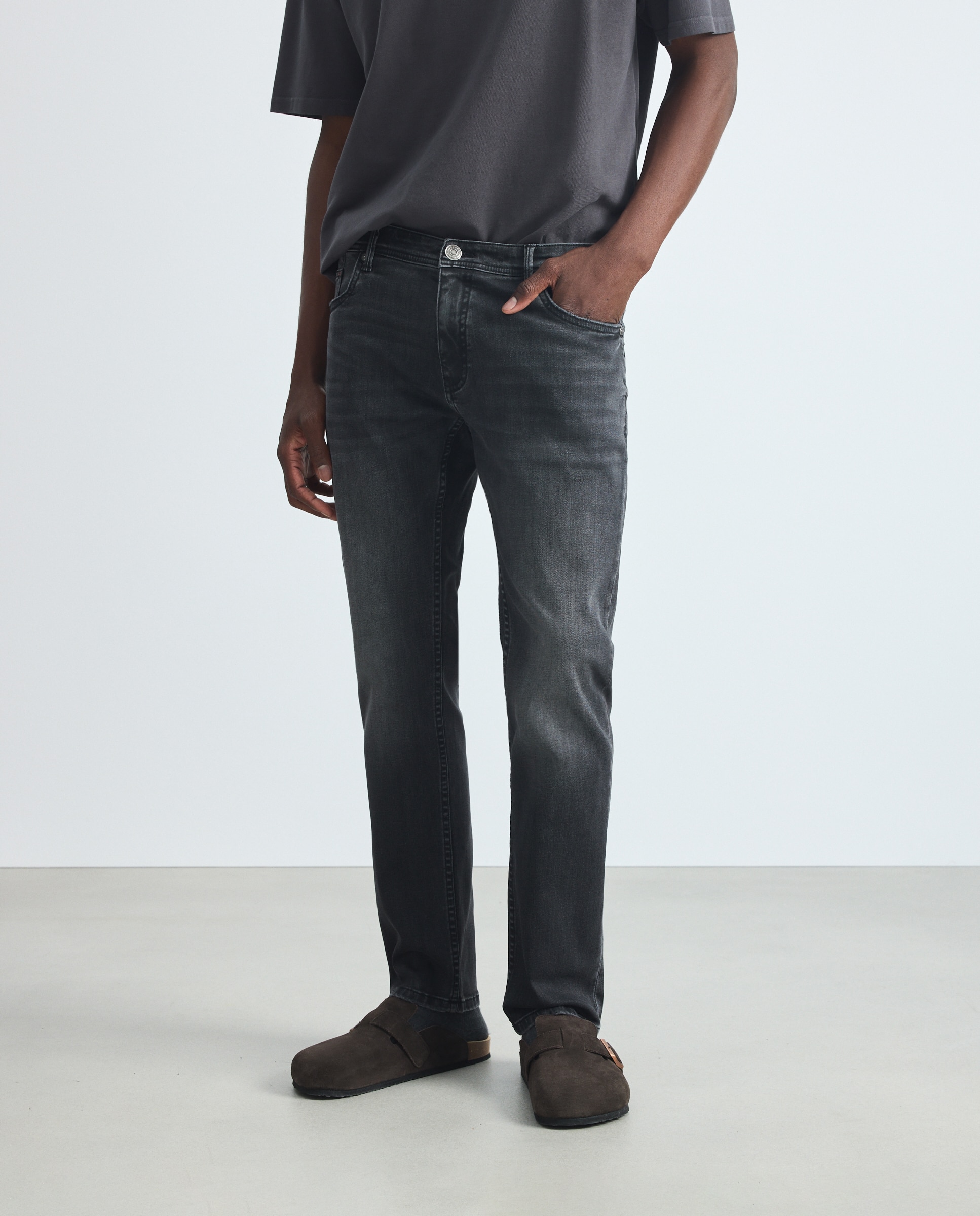 Pantalón vaquero slim de hombre. - Green Coast - Negro intenso Negro intenso-2