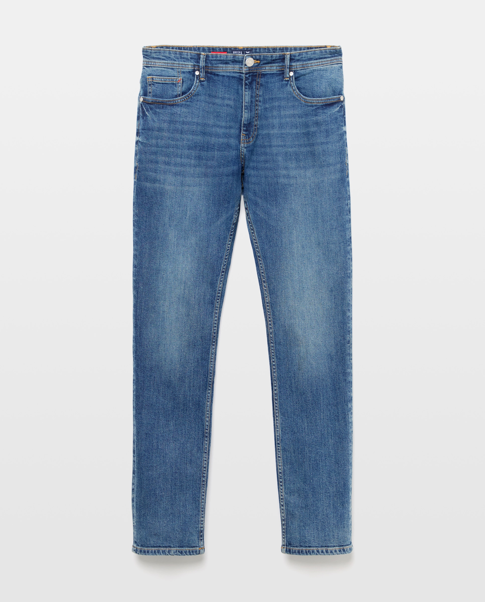 Pantalón vaquero slim de hombre. - Green Coast - Cerúleo Cerúleo-4