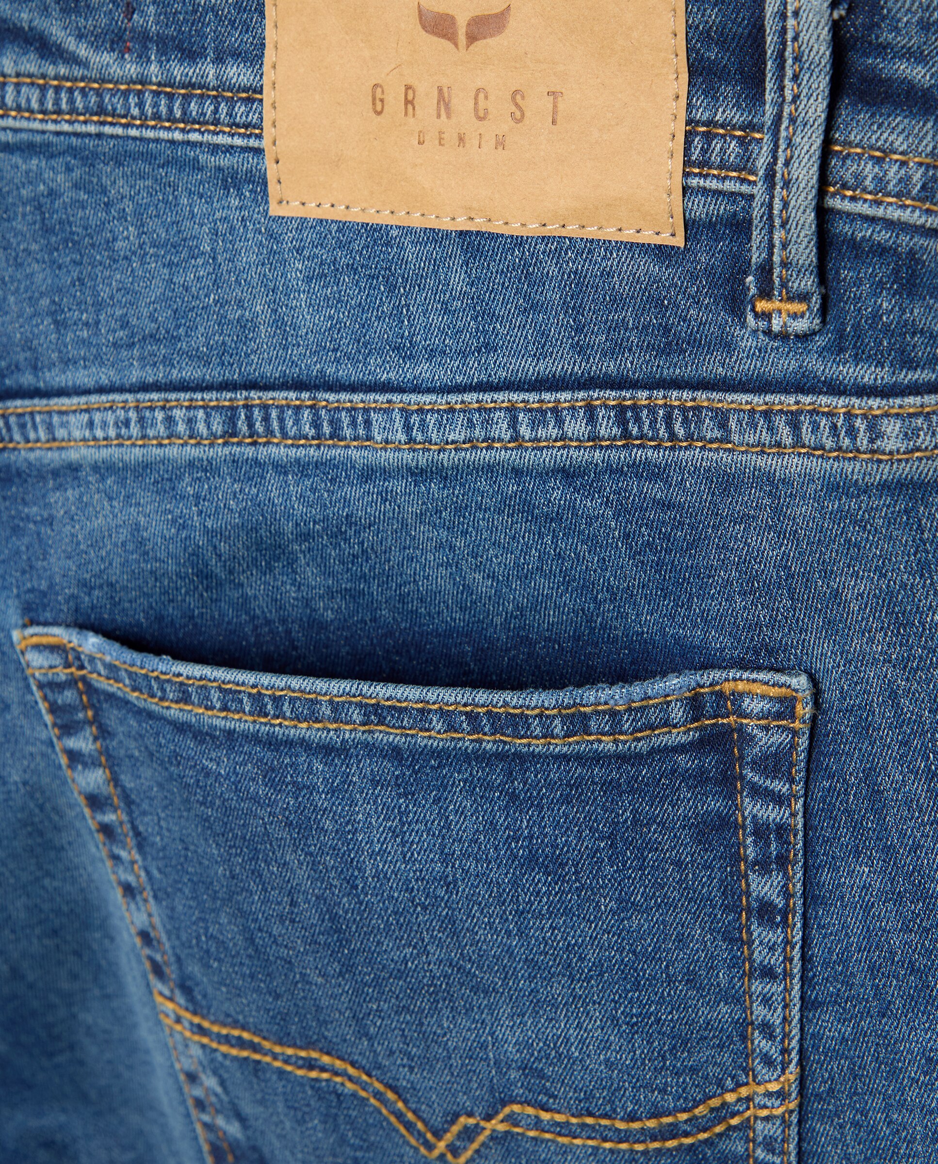 Pantalón vaquero slim de hombre. - Green Coast - Cerúleo Cerúleo-5