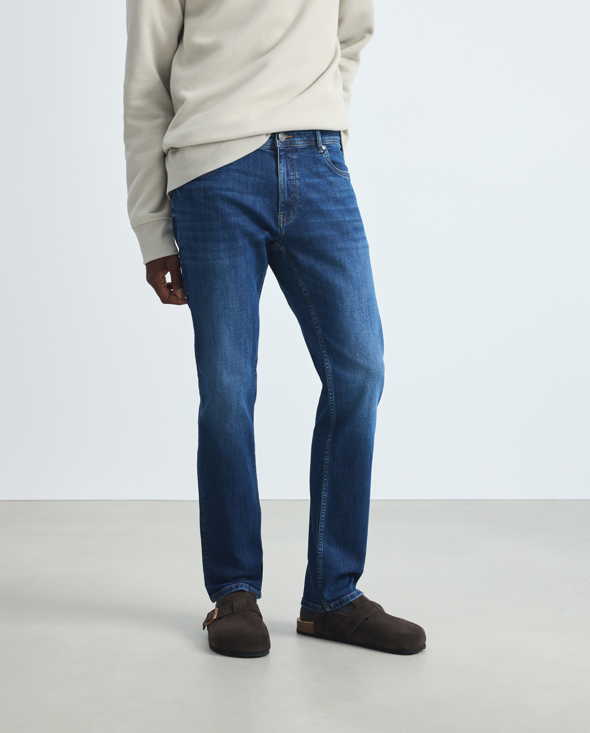 Pantalón vaquero slim de hombre. - Green Coast - Azul Suave Azul Suave-2
