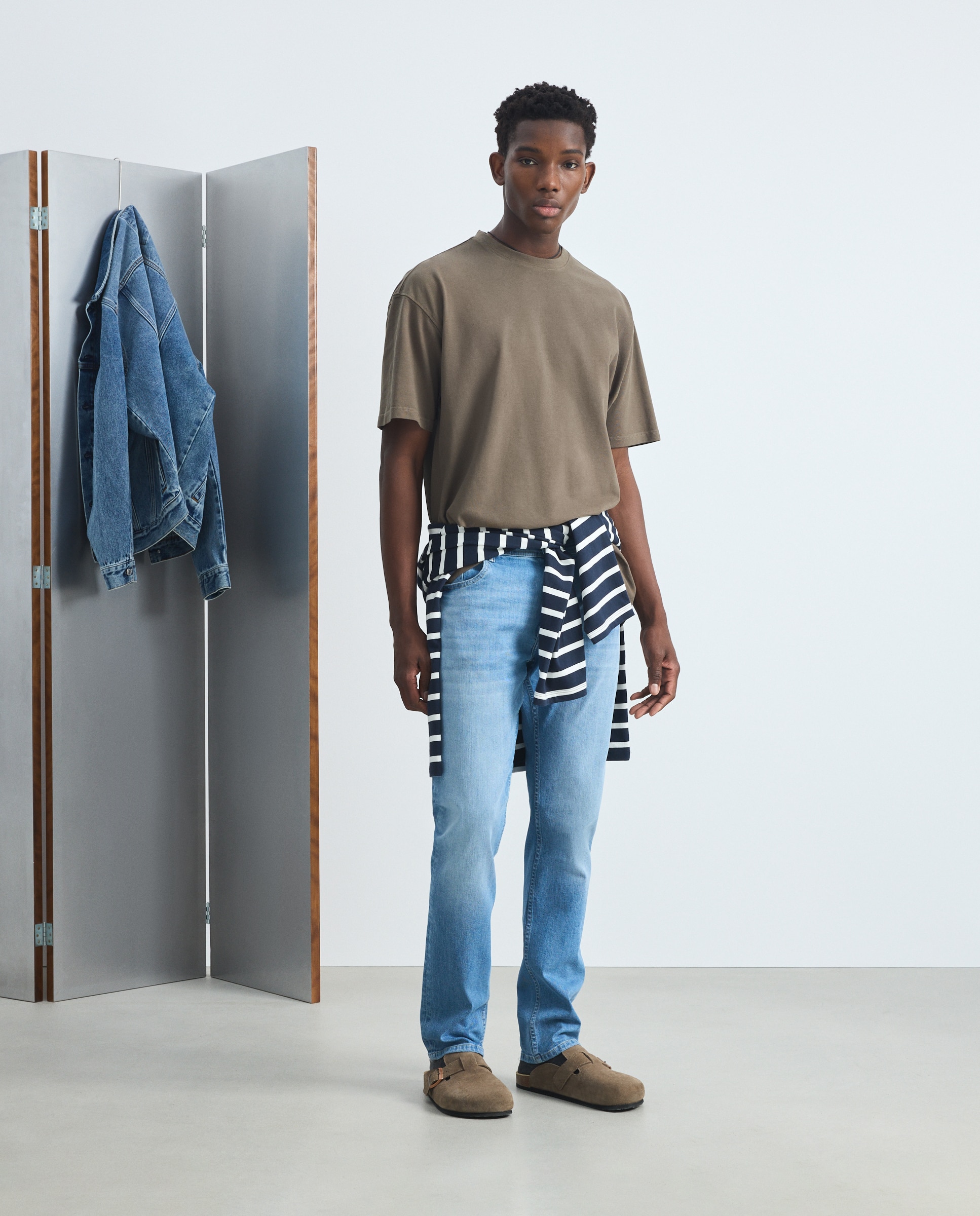 Pantalón vaquero slim de hombre. - Green Coast - Azul pálido Azul pálido-1