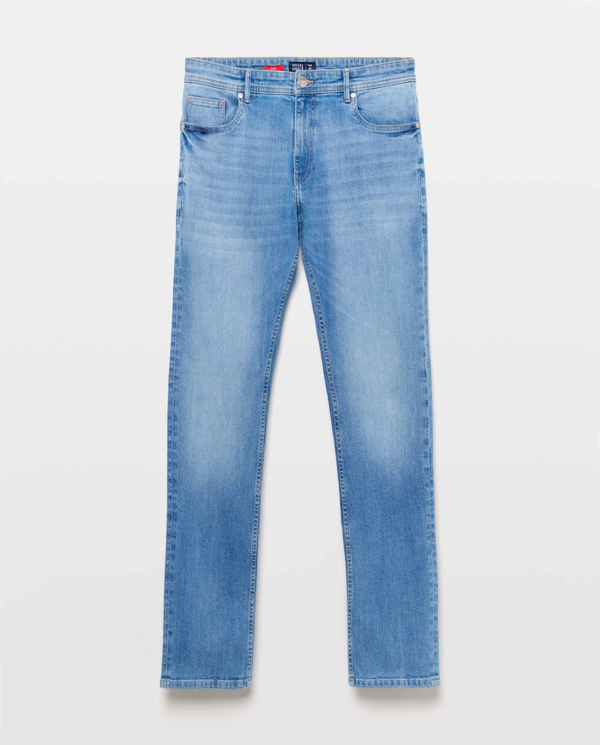 Pantalón vaquero slim de hombre. - Green Coast - Azul pálido Azul pálido-4