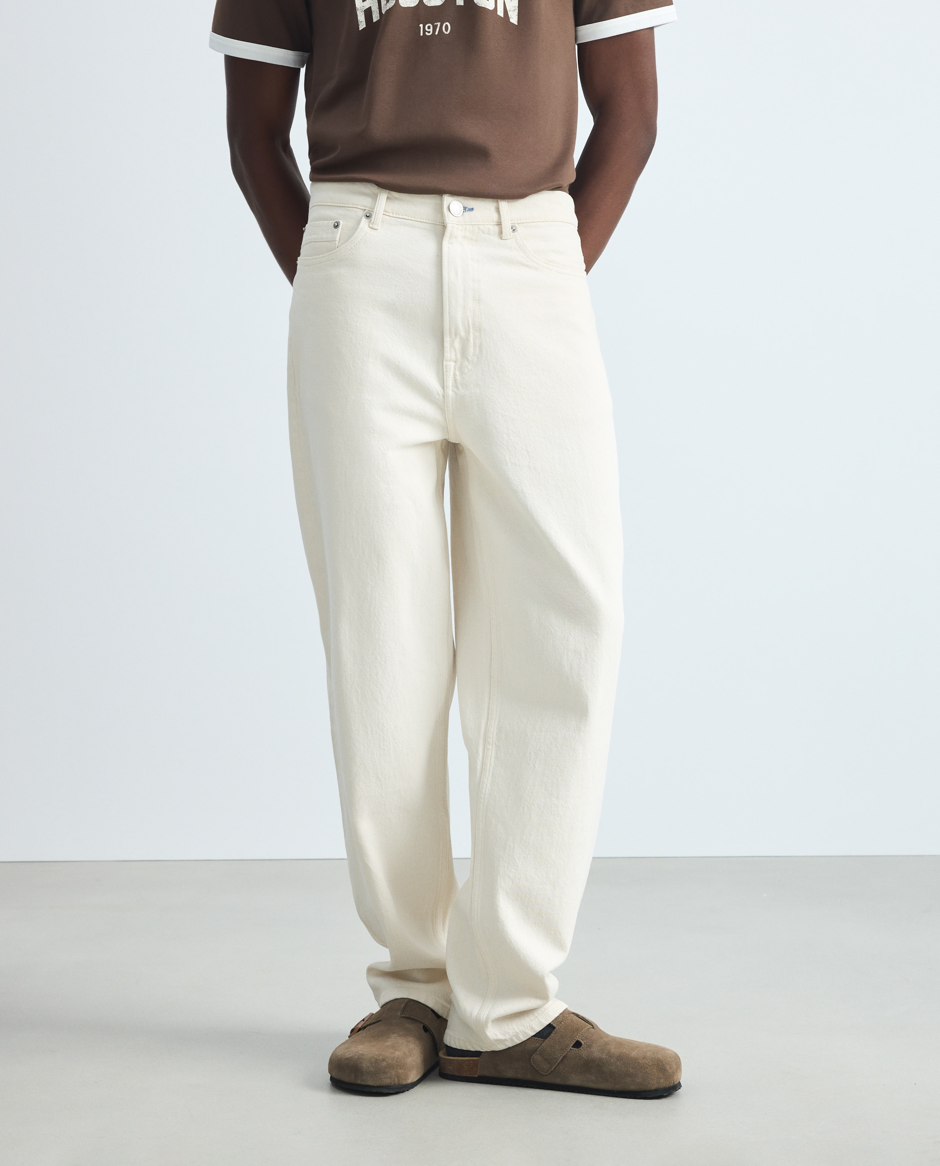 Pantalón de hombre recto - Green Coast - 120 Crudo 120 Crudo-2