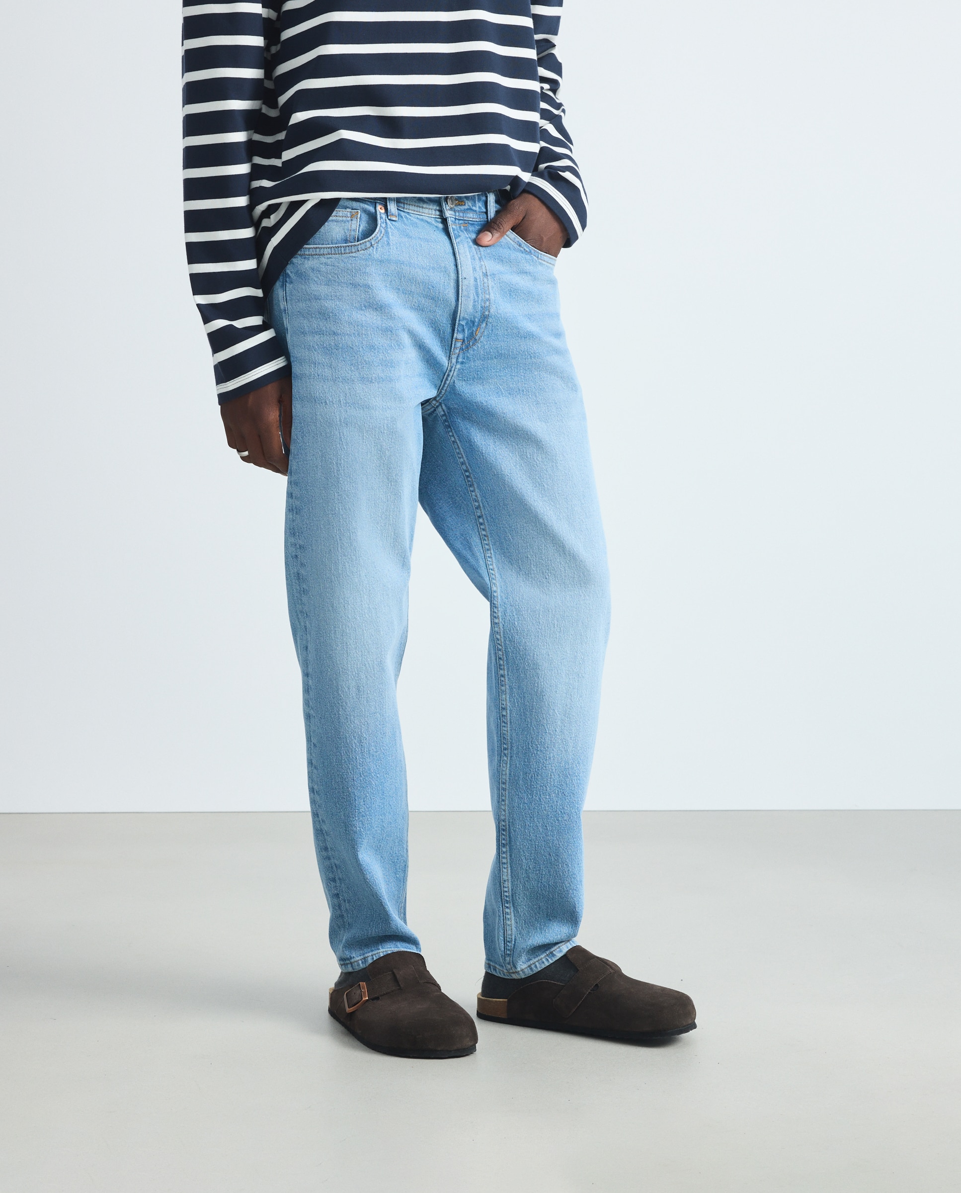 Pantalón vaquero de hombre con fit tapered. - Green Coast - 490 Petróleo 490 Petróleo-2