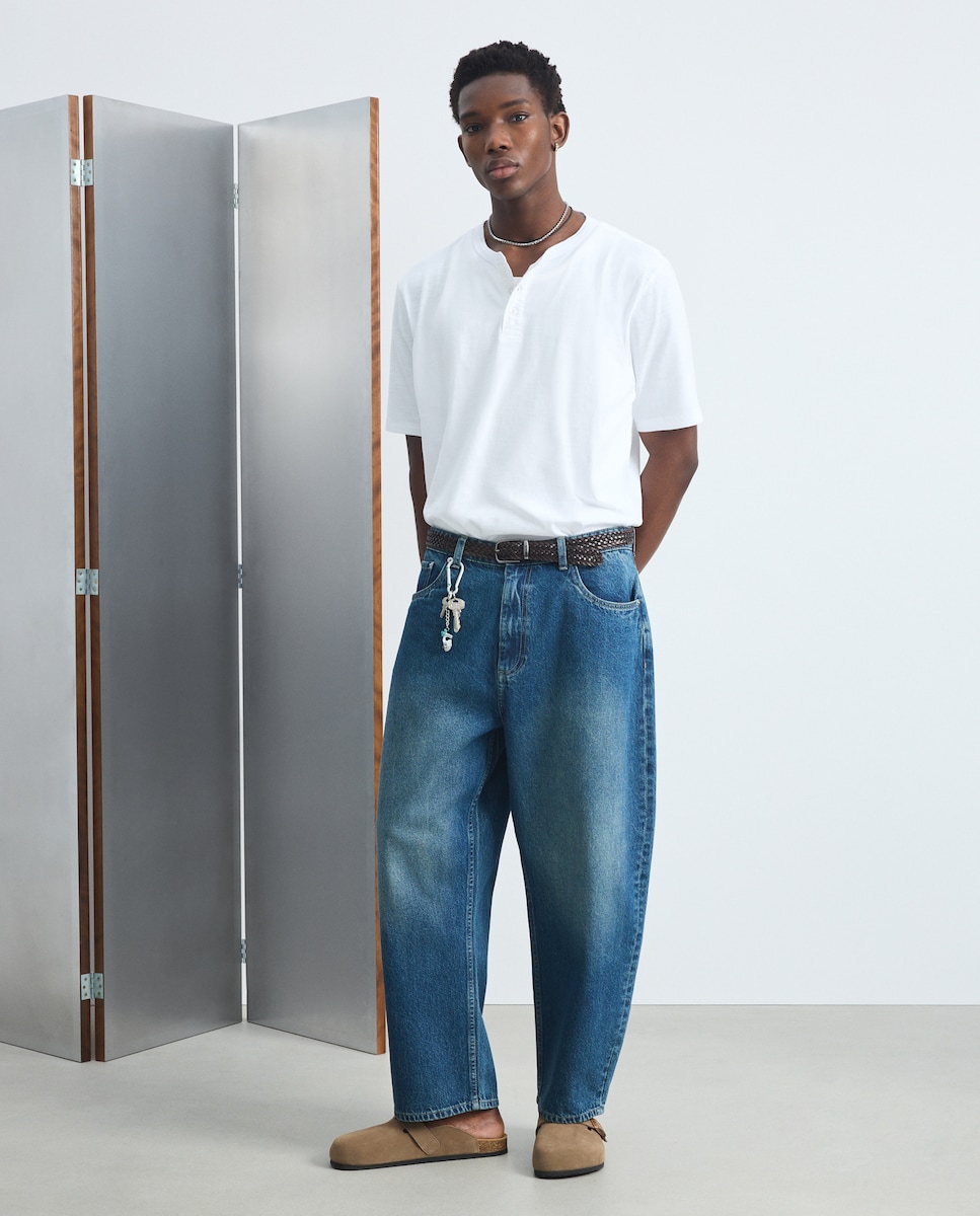 Imagen 0 de Pantalón vaquero de hombre fit Barrel. Cerúleo