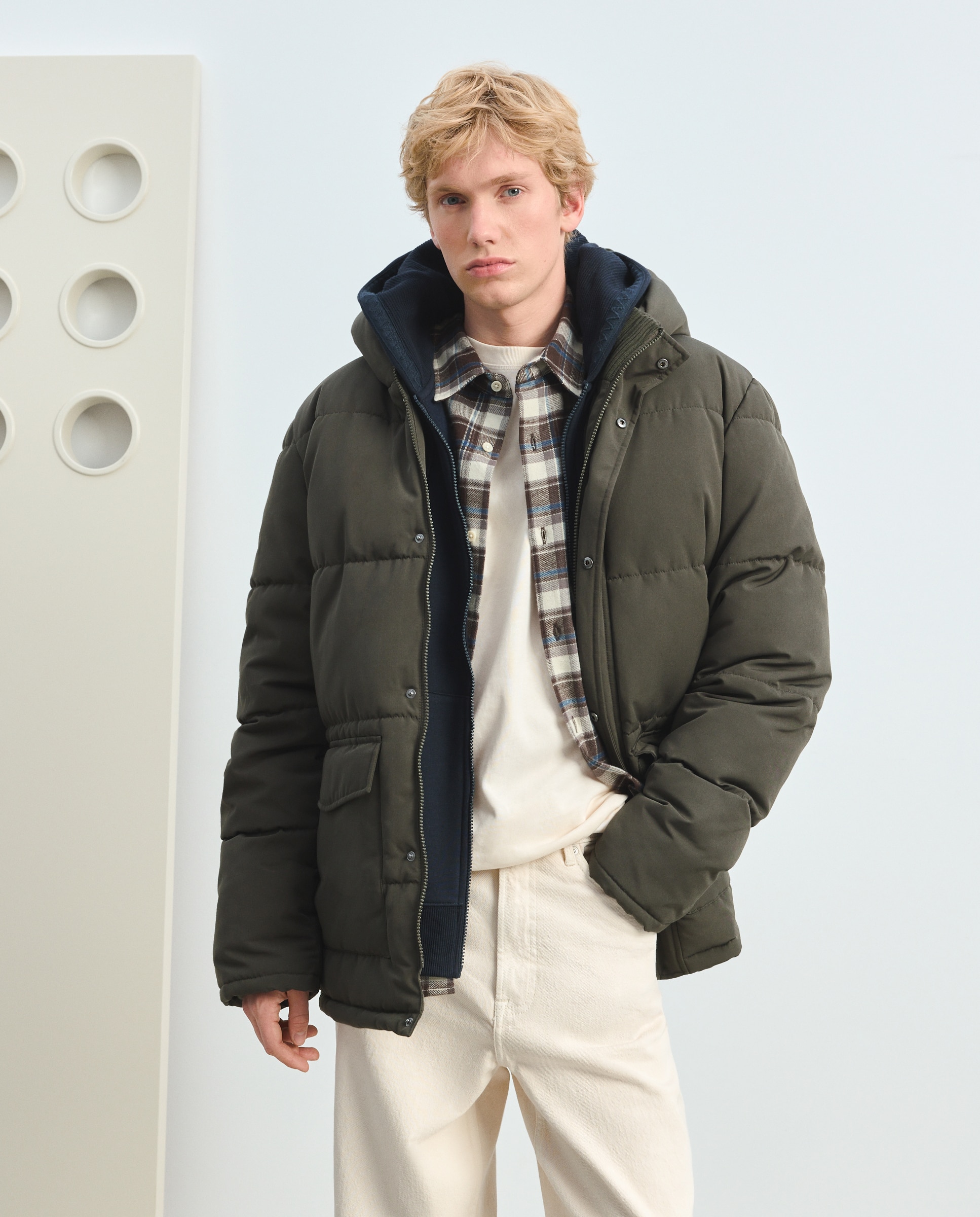 Parka acolchada técnica de hombre - Green Coast - 520 Kaki 520 Kaki-1