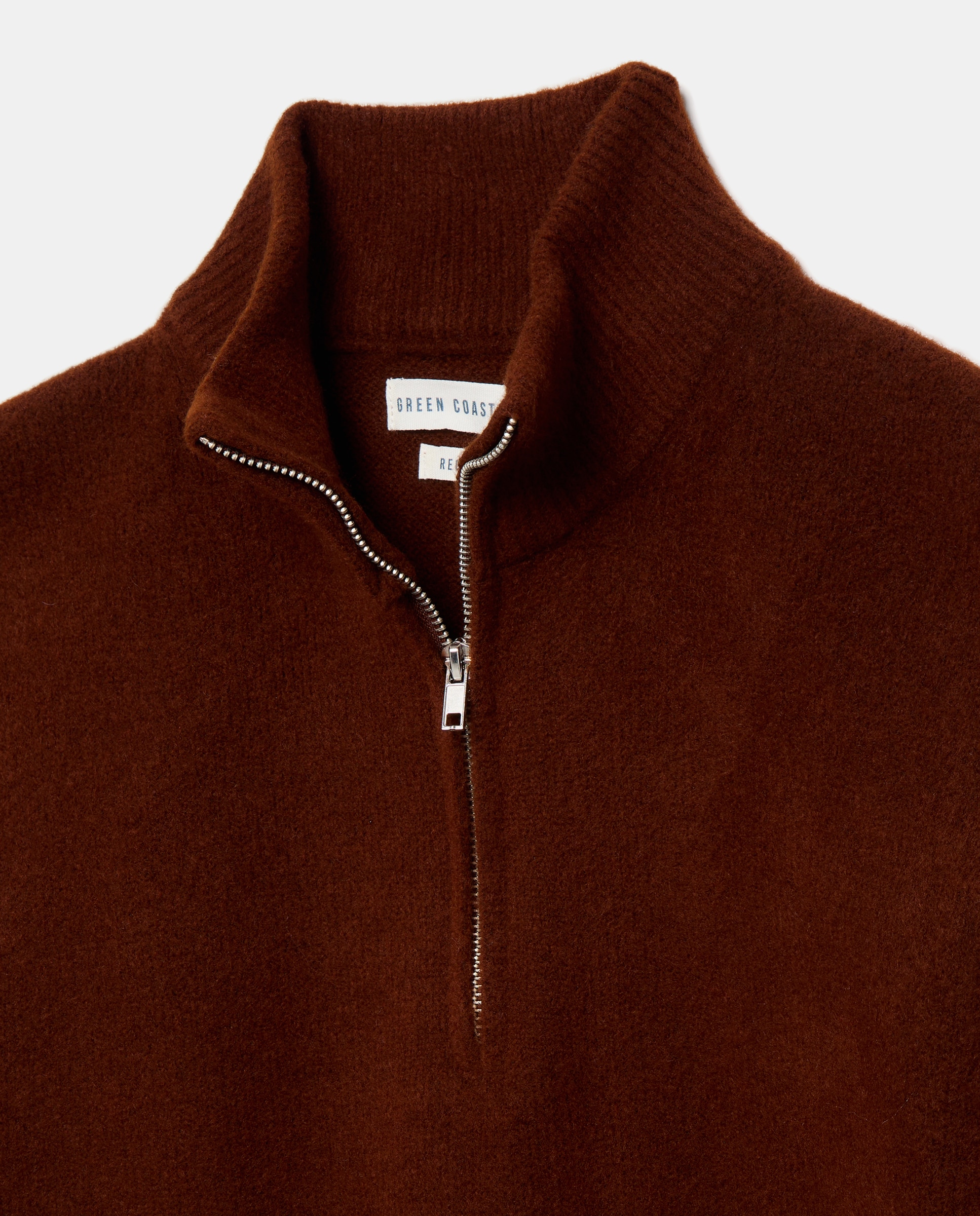 Camisola de Malha com Meio Fecho de Correr de qualidade com Mistura de Lã e Acabamento Soft Abóbora-4