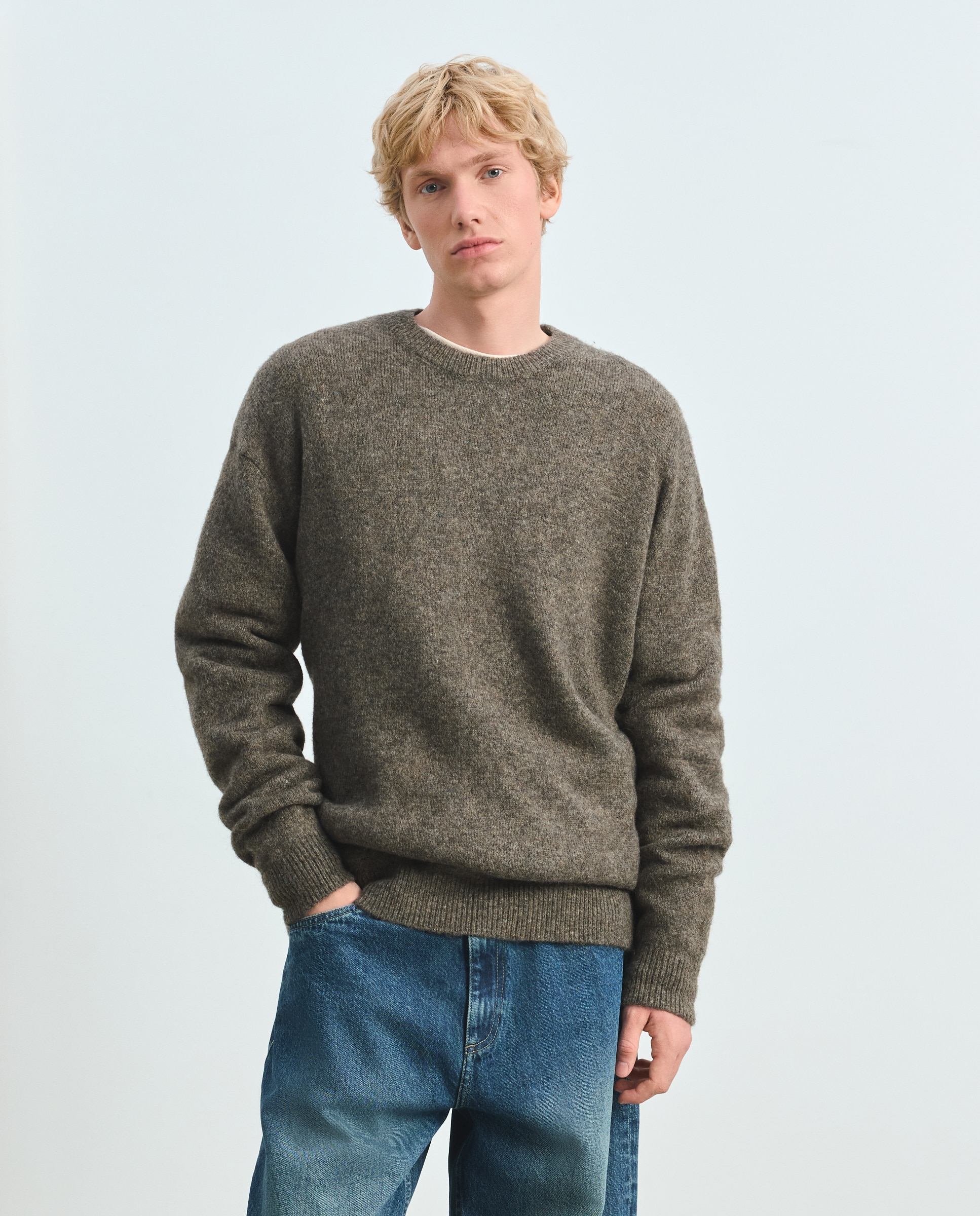 Imagen 1 de Jersey cuello redondo con alpaca de hombre - Green Coast - Marrón Marrón
