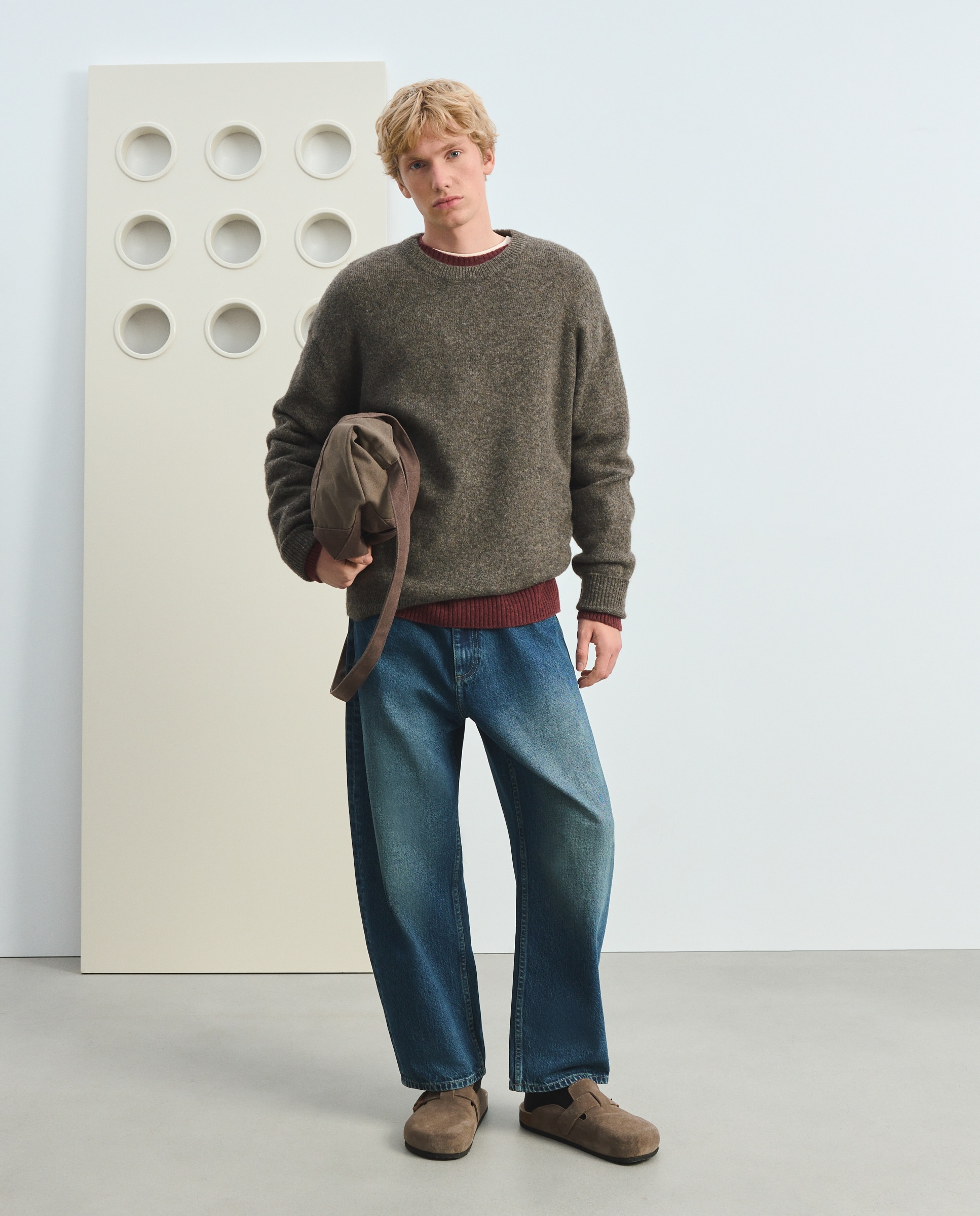 Imagen 2 de Jersey cuello redondo con alpaca de hombre - Green Coast - Marrón Marrón