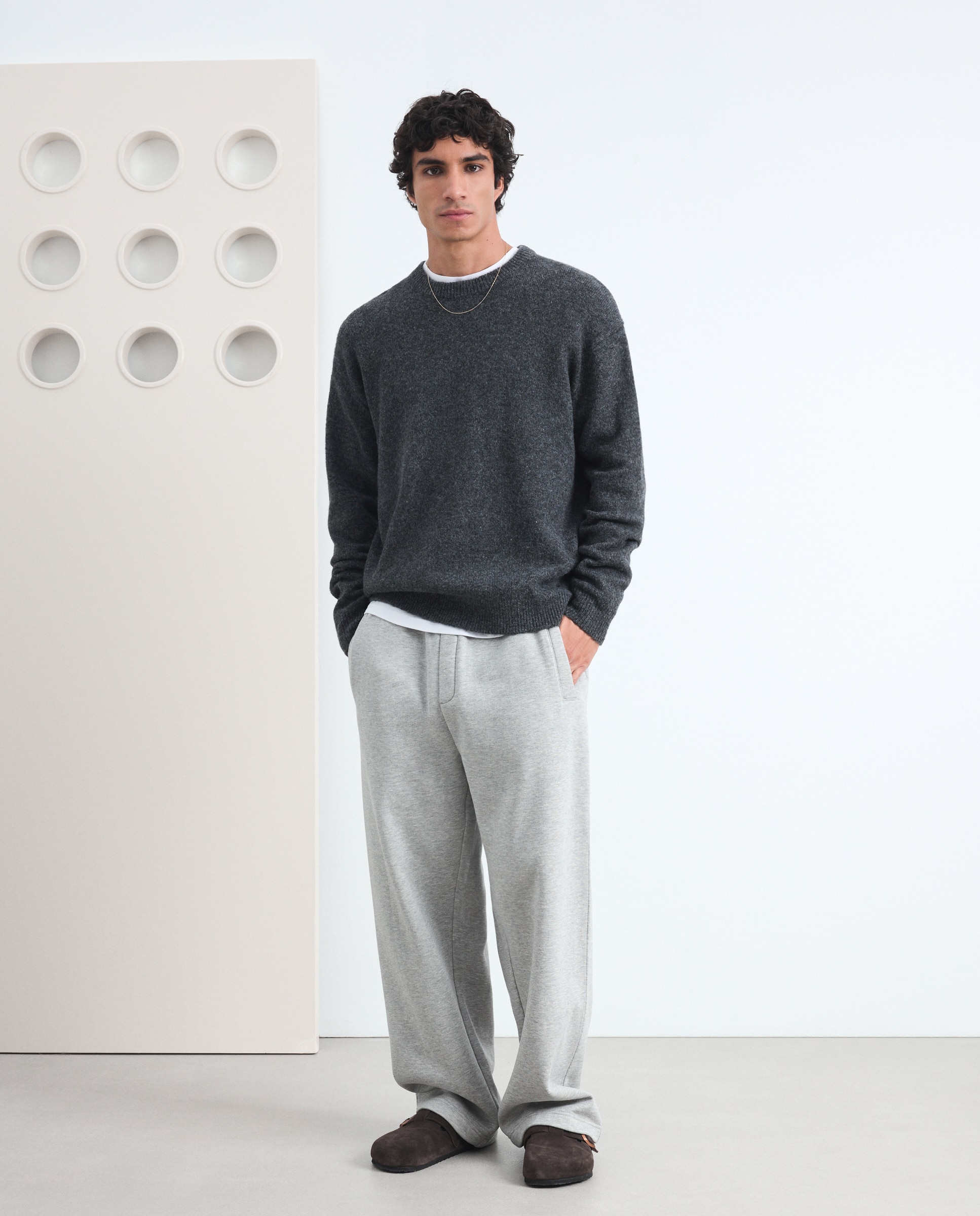 Imagen 1 de Jersey cuello redondo con alpaca de hombre - Green Coast - 820 Gris medio 820 Gris medio