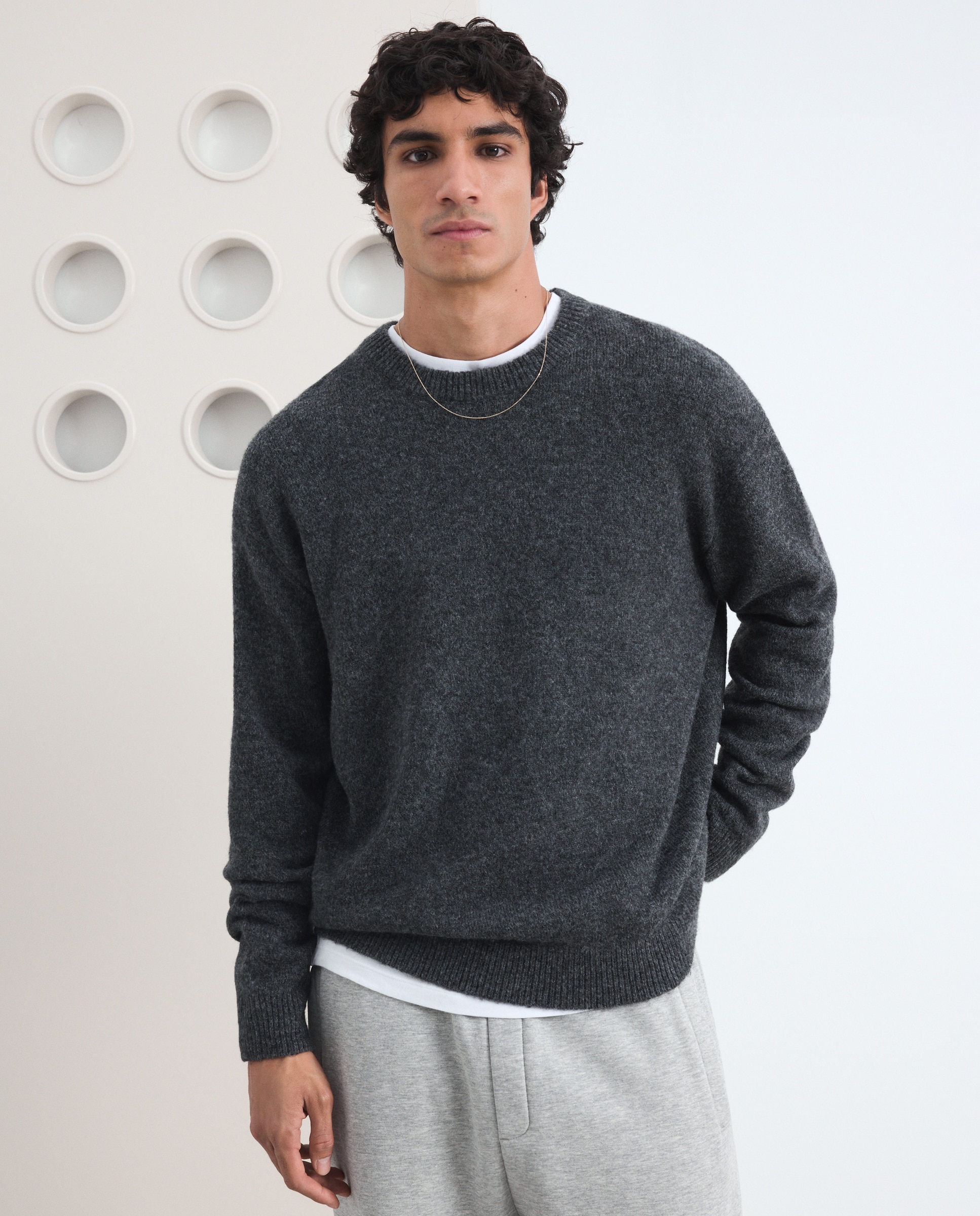 Imagen 2 de Jersey cuello redondo con alpaca de hombre - Green Coast - 820 Gris medio 820 Gris medio