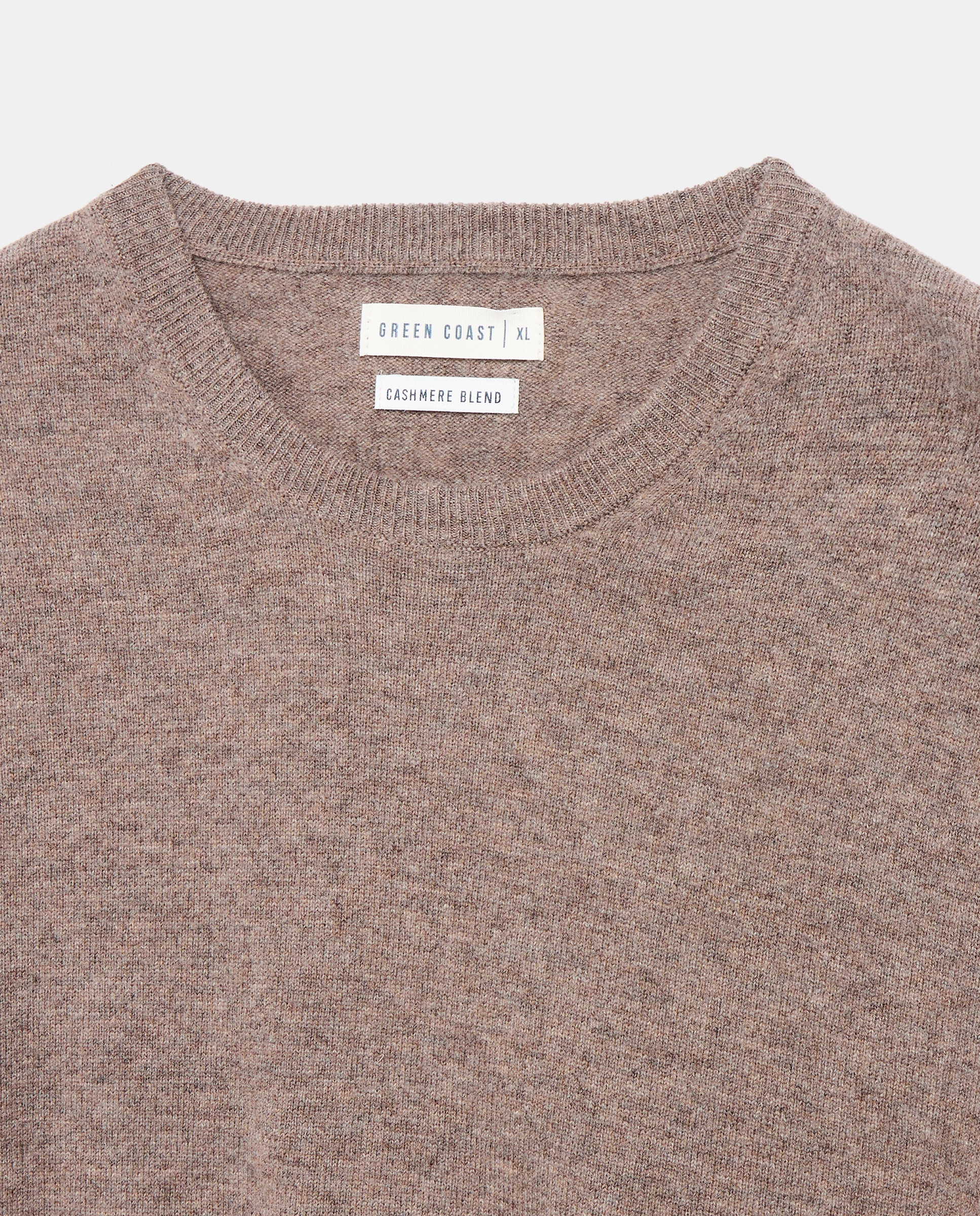 Jersey cuello redondo de lana con cashmere - Green Coast - Visón claro Visón claro-5
