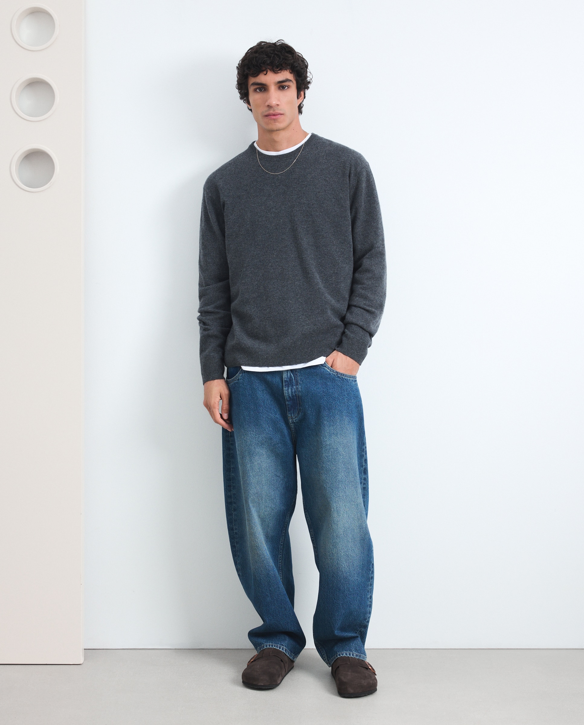 Imagen 0 de Jersey cuello redondo de lana con cashmere 830 Antracita