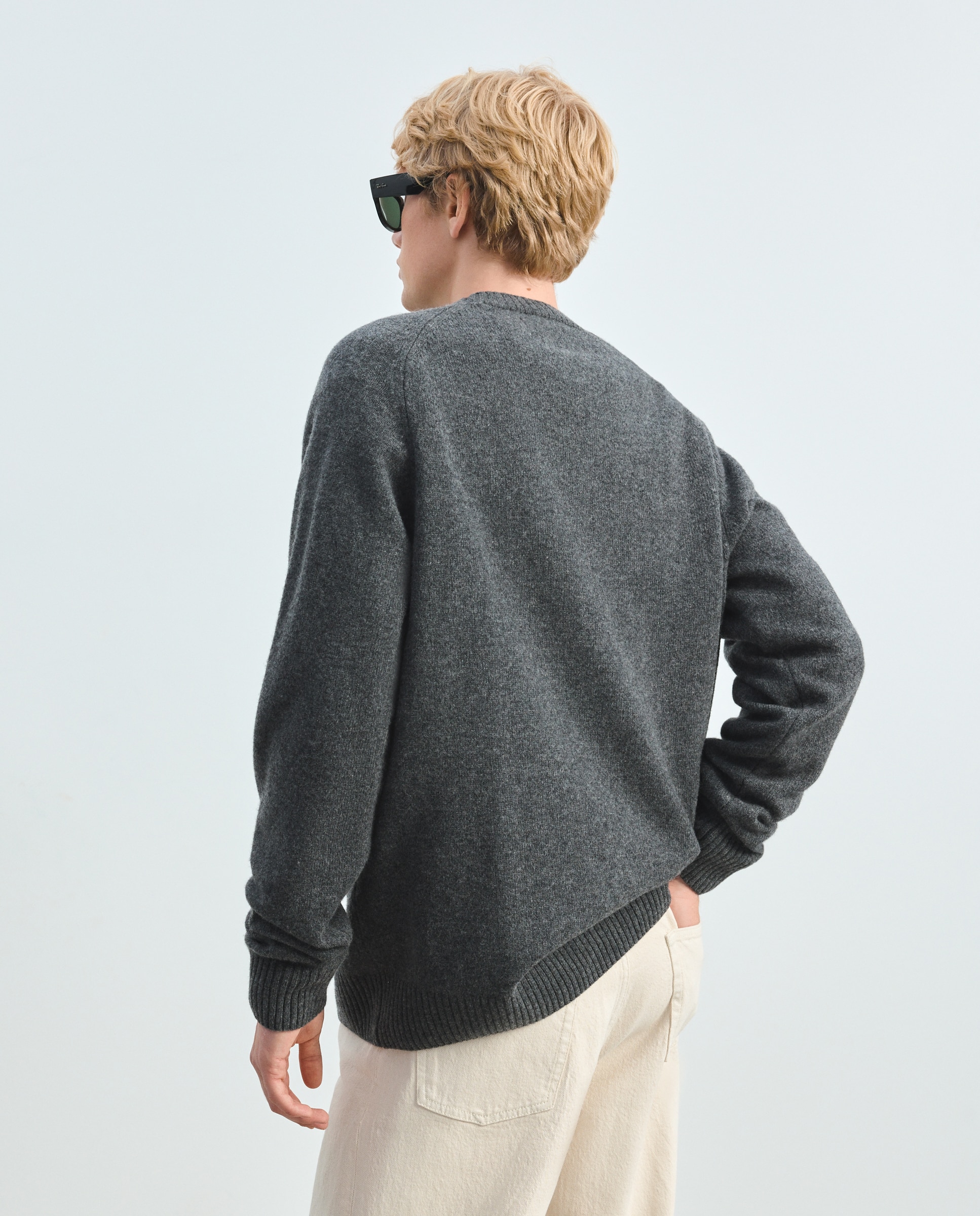 Jersey 100% lambswool cuello redondo - Green Coast - 820 Gris medio 820 Gris medio-3