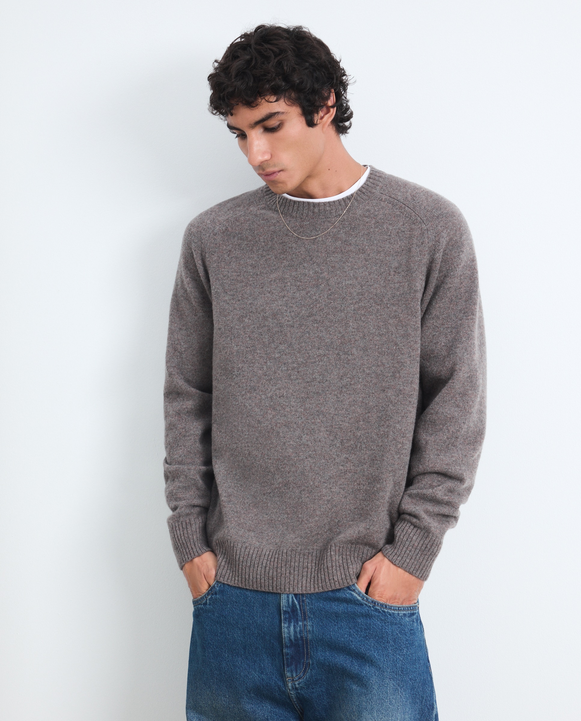 Jersey 100% lambswool cuello redondo - Green Coast - Visón claro Visón claro-2