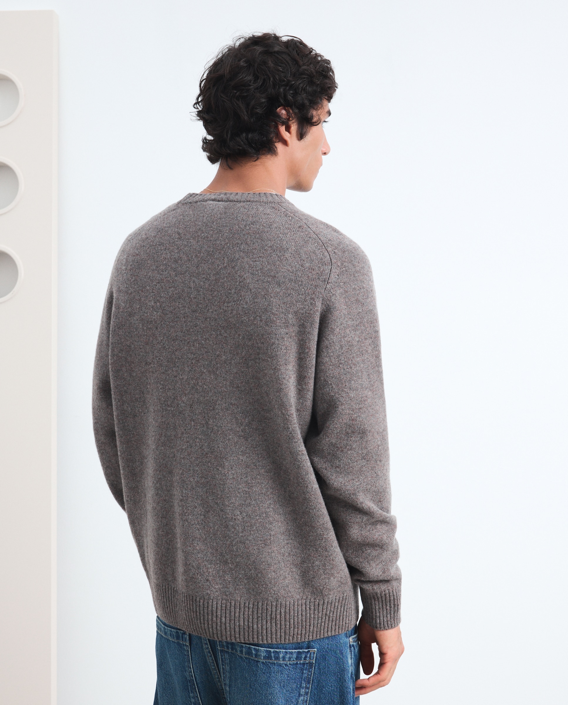 Jersey 100% lambswool cuello redondo - Green Coast - Visón claro Visón claro-3
