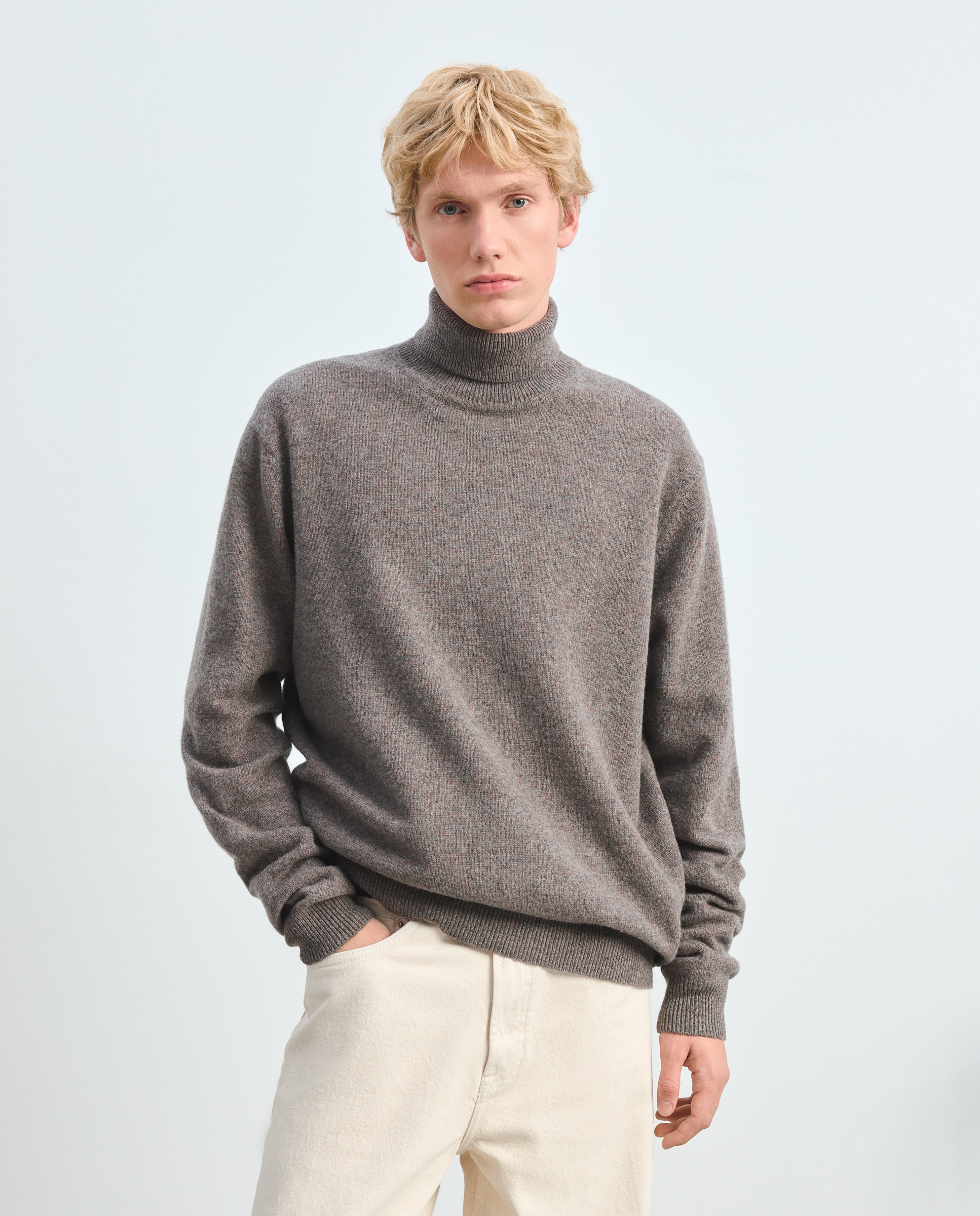 Imagen 2 de Jersey 100% lambswool cuello vuelto - Green Coast - Visón claro Visón claro