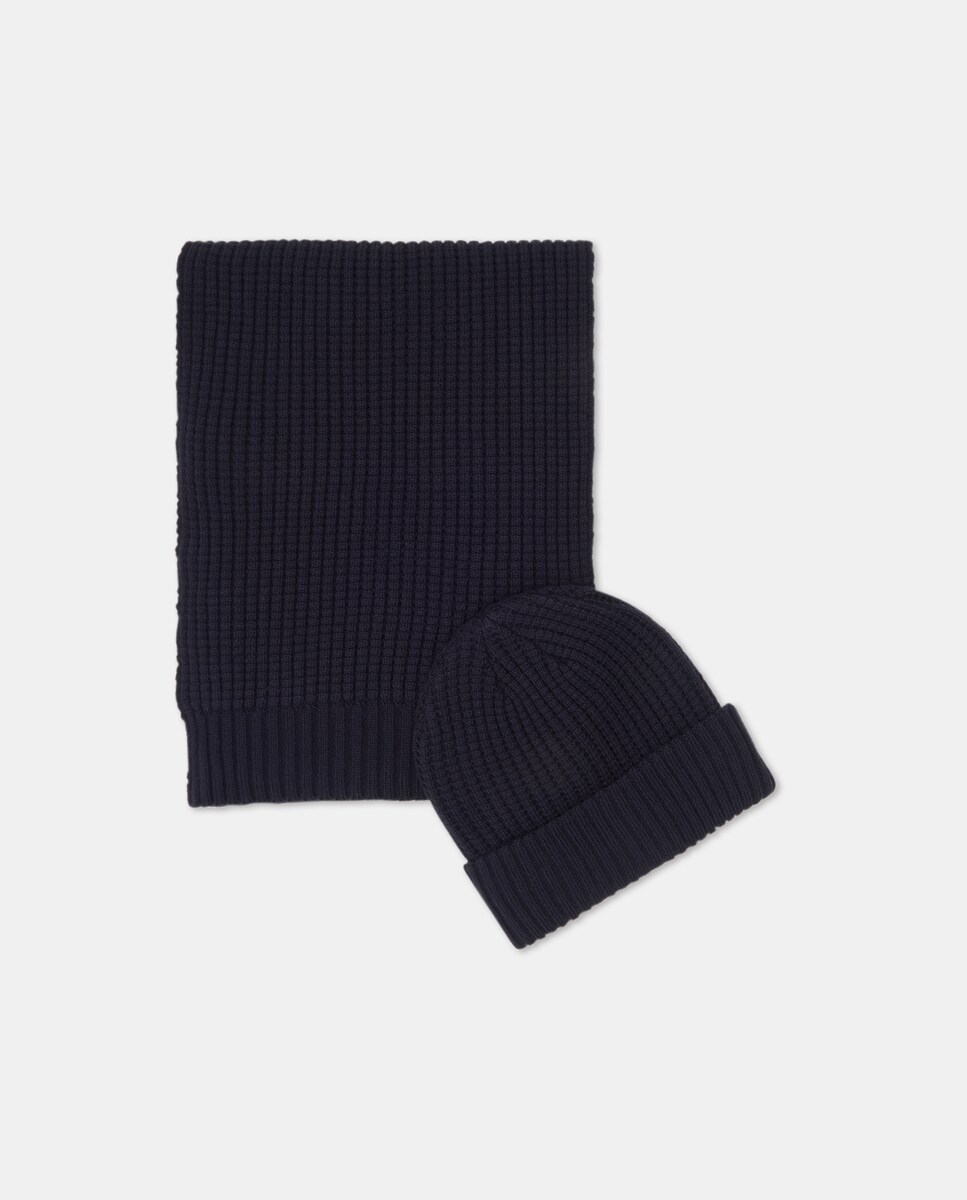 Pack de Oferta de Gorro e Cachecol Azul-marinho-2