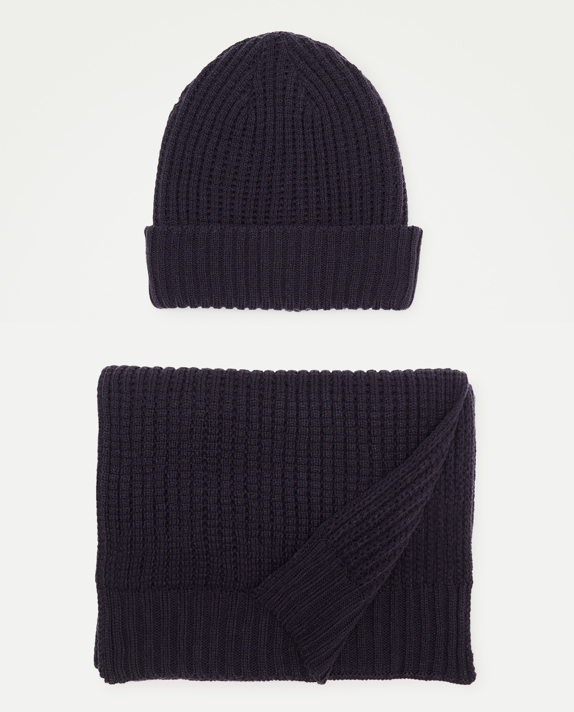 Imagen 0 de Pack regalo gorro y bufanda de hombre Azul marino