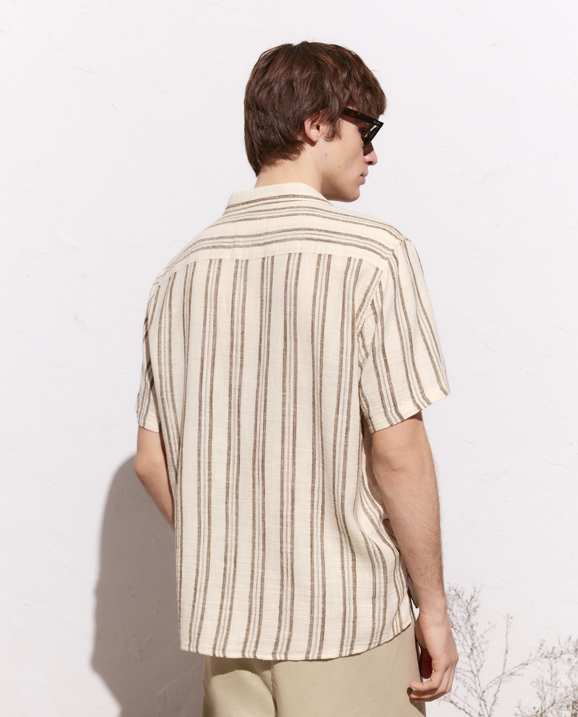 Camisa de Manga Curta Verde-3