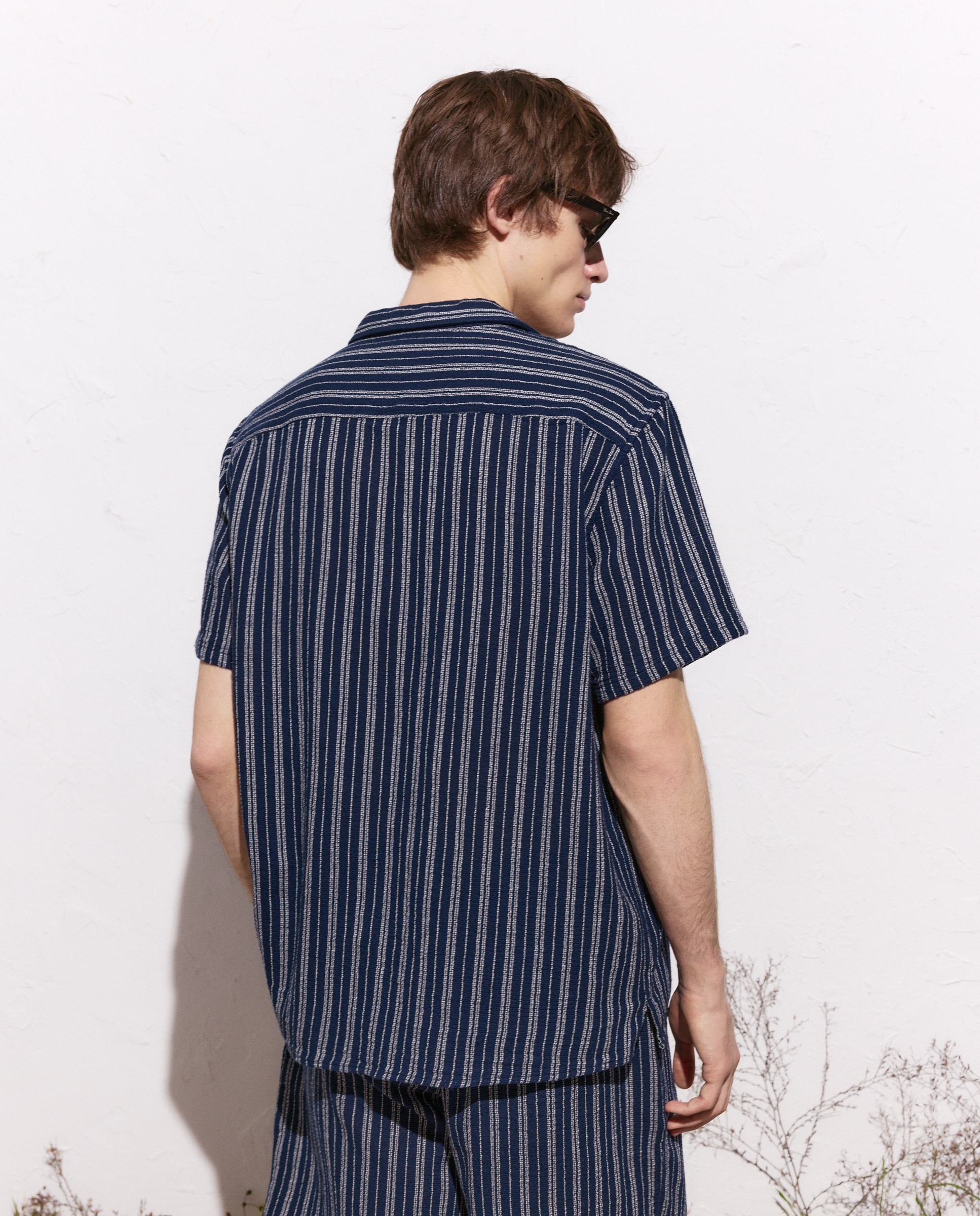 Camisa de Manga Curta Azul-3