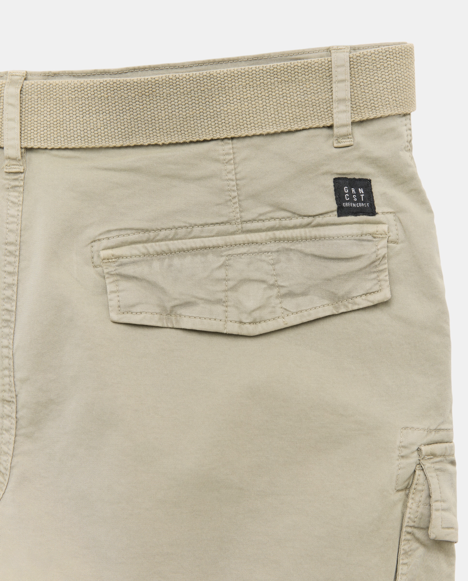 Bermudas Cargo de Algodão com Cinto Cinzento-claro-5