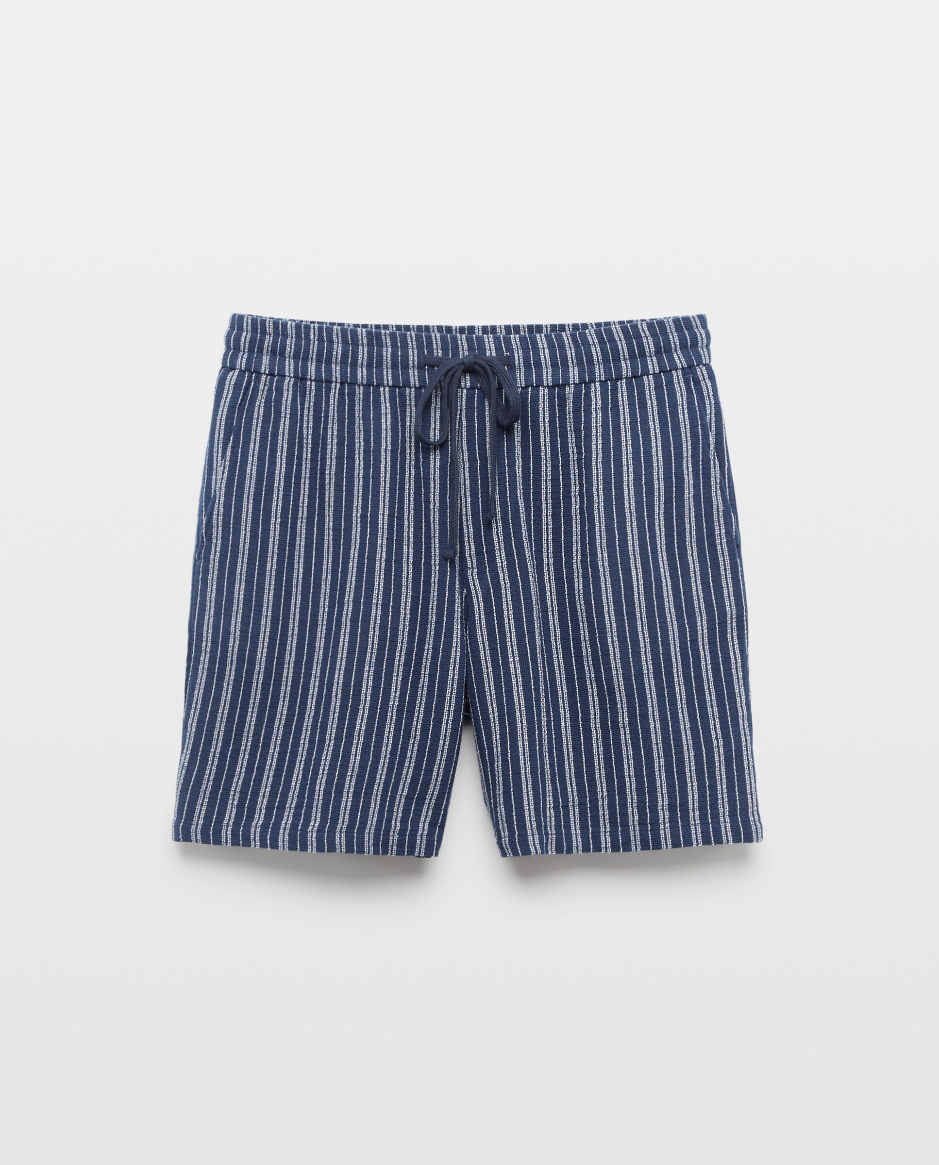 Bermudas com Elástico na Cintura Azul-4