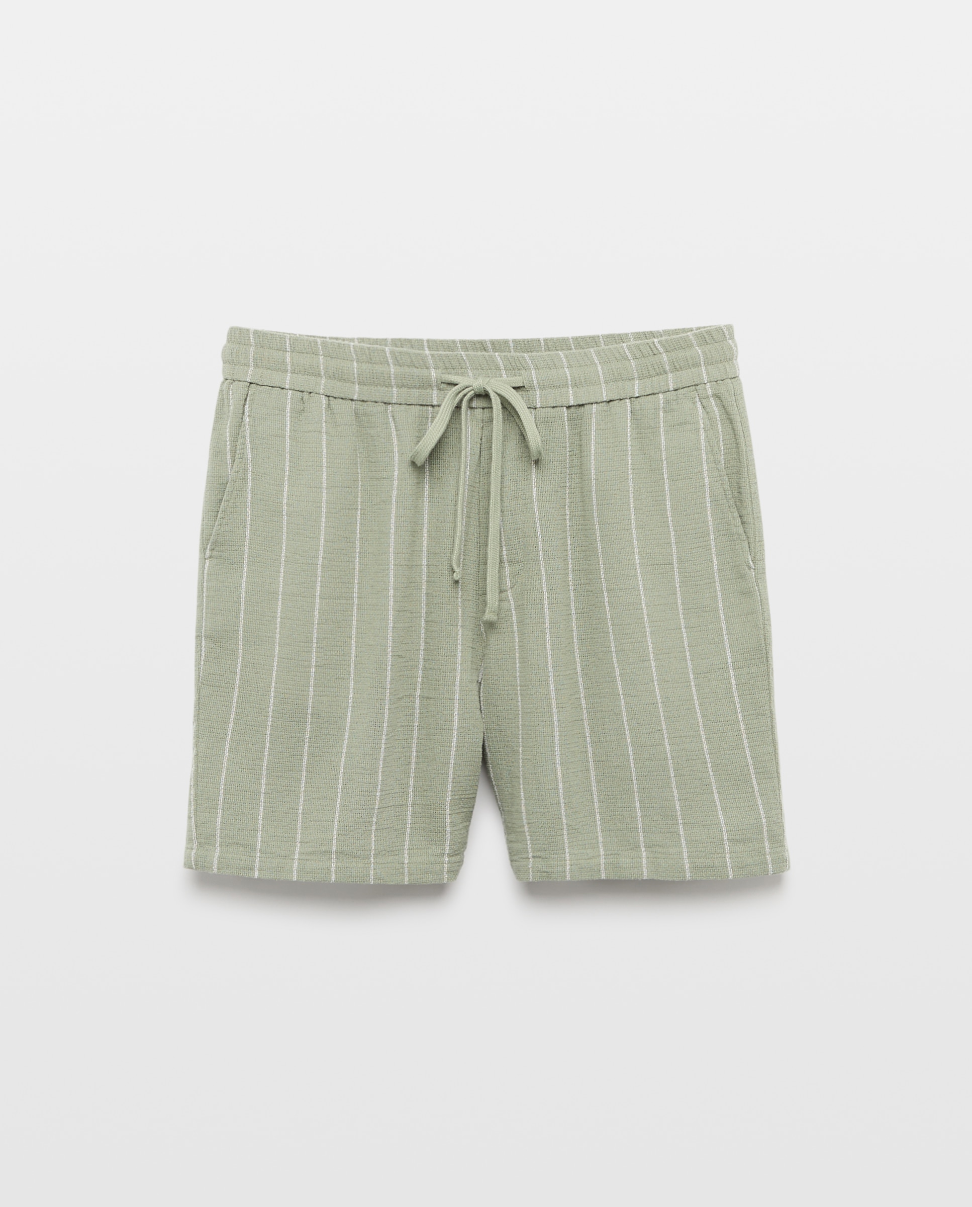 Bermudas com Elástico na Cintura Verde-4