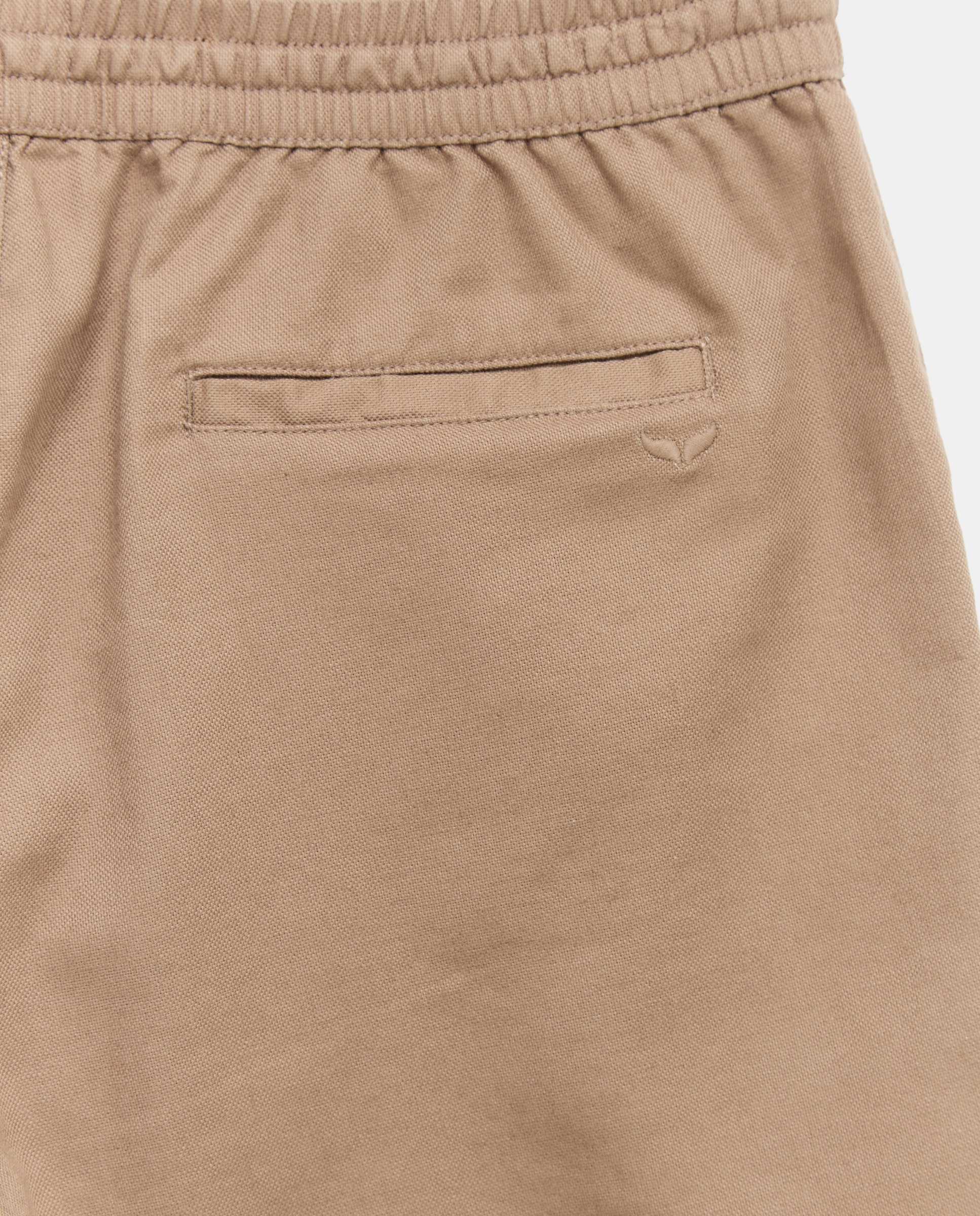 Bermudas Chino em Tecido de Linho e Algodão Castanho-5