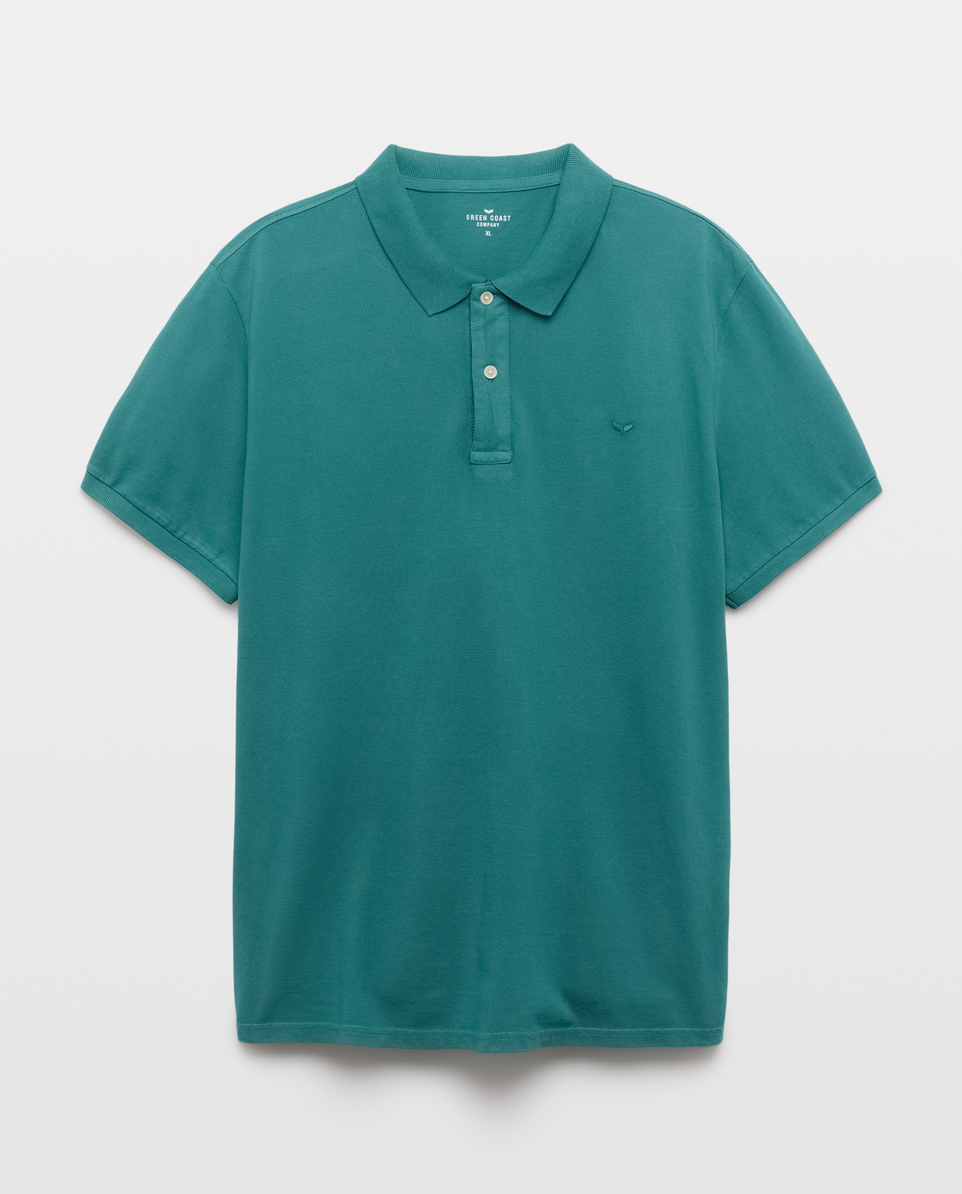 Polo de Manga Curta Garment Dye 580 Musgo-4