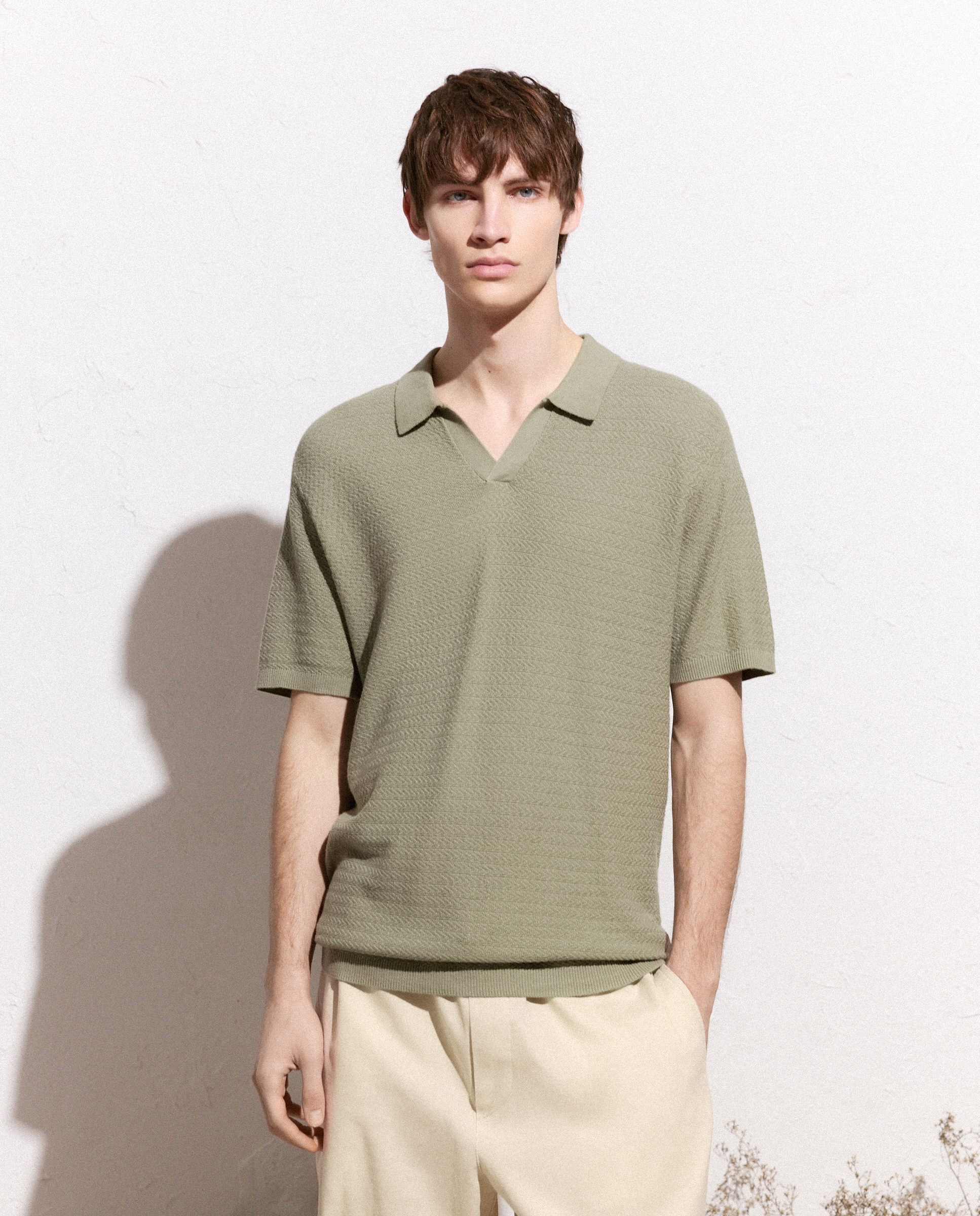 Imagen 0 de Polo manga corto tricot estructura 510 Verde claro