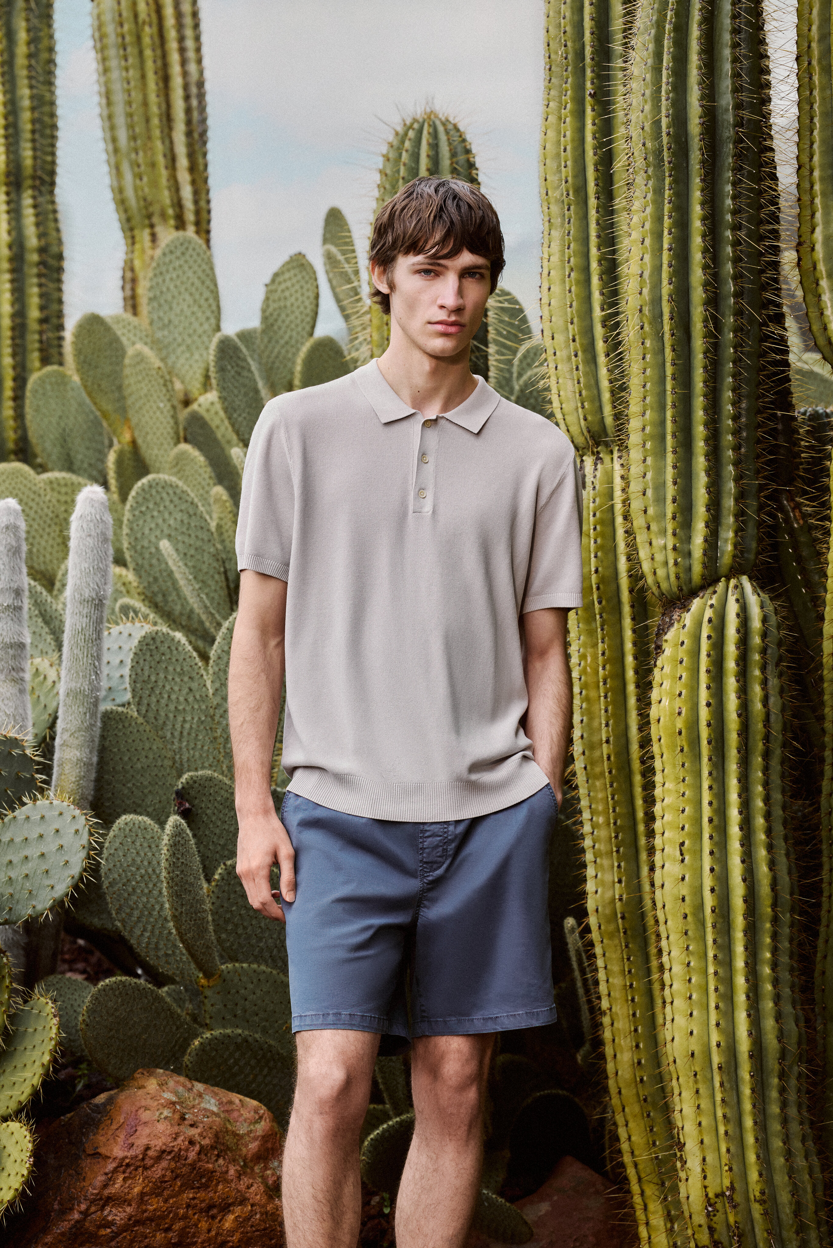 Imagem 0 de Polo de Tricot Garment Dye com Manga Curta